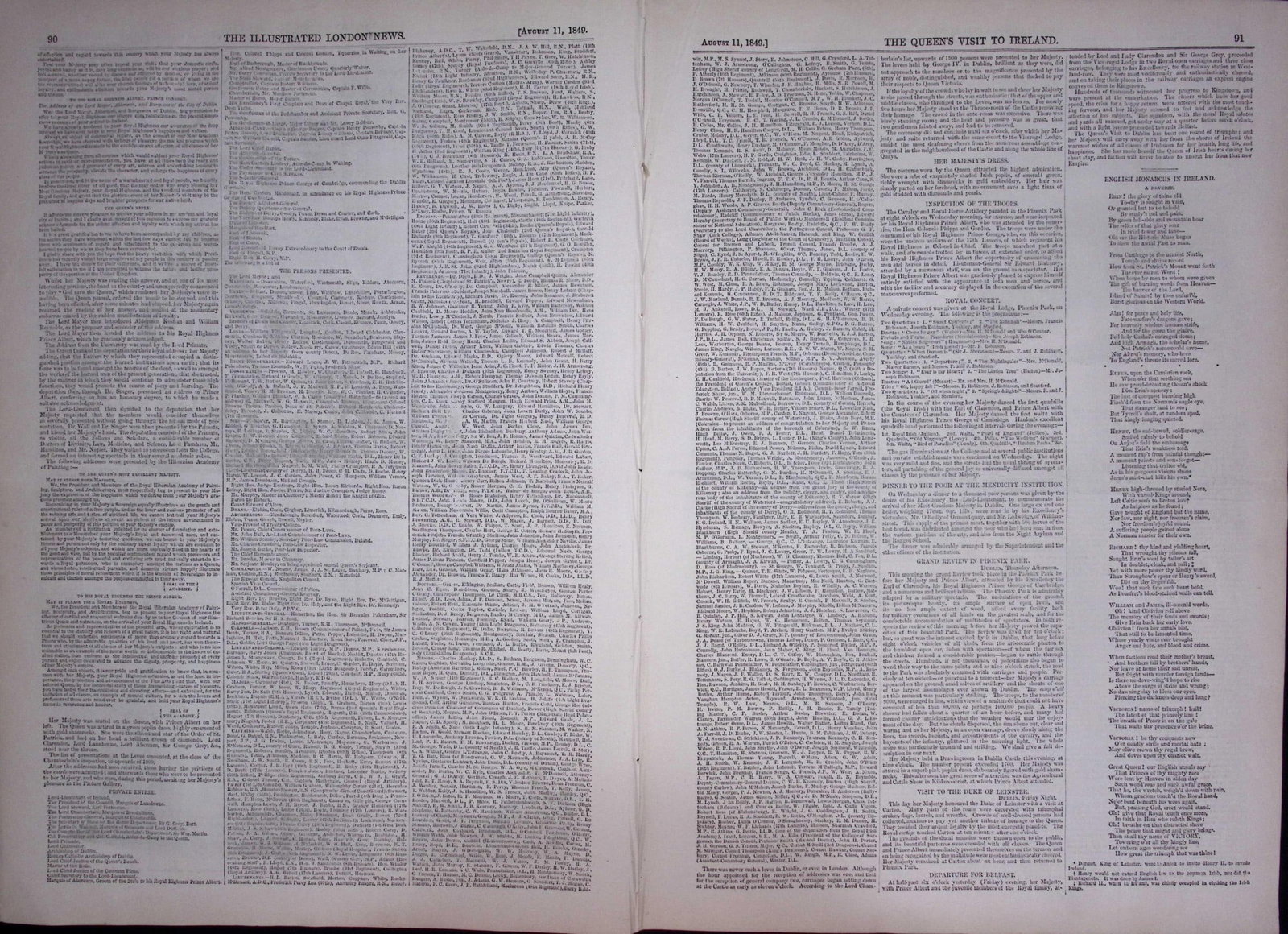 Queen Victoria Royal Tour to Ireland Antique 177-Year-Old Newspaper-4. - 8