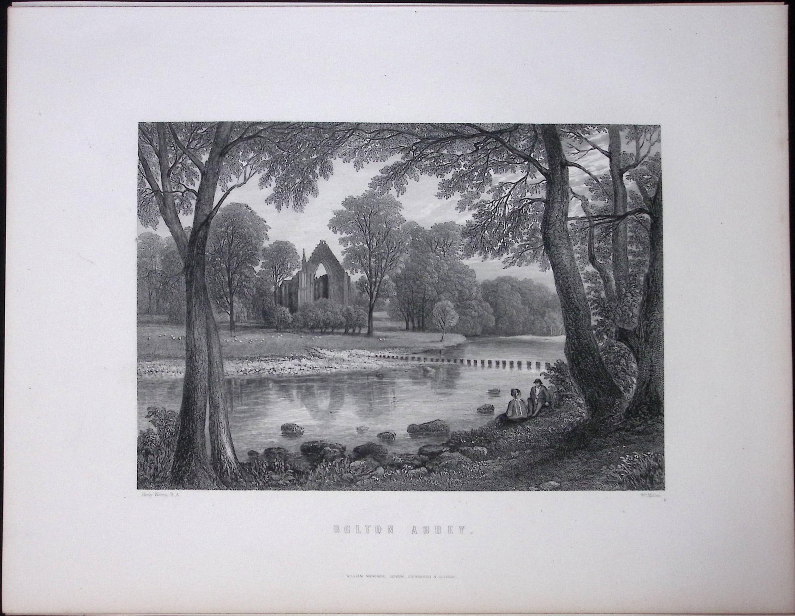 Yorkshire View of Bolton Abbey Victorian Antique 150 Years-Old Engraving-19: Title: Yorkshire View of Bolton Abbey Victorian Antique 150 Years-Old Engraving-19 Description: This Antique Print Was Removed from an Edition of. Yorkshire Past and Present by Thomas Bain