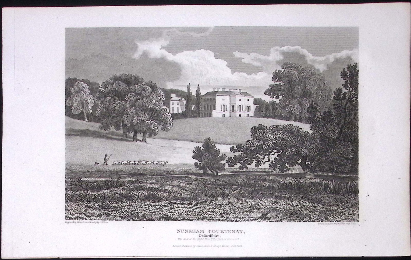 Oxfordshire Nuneham Courtnay Antique 212 Years-Old Steel-Engraving-55: Title: Oxfordshire Nuneham Courtnay Antique 212 Years-Old Steel-Engraving-55 Description: This Oxfordshire Georgian Antique Print Was Removed from a First Edition of. The Beauties of England an