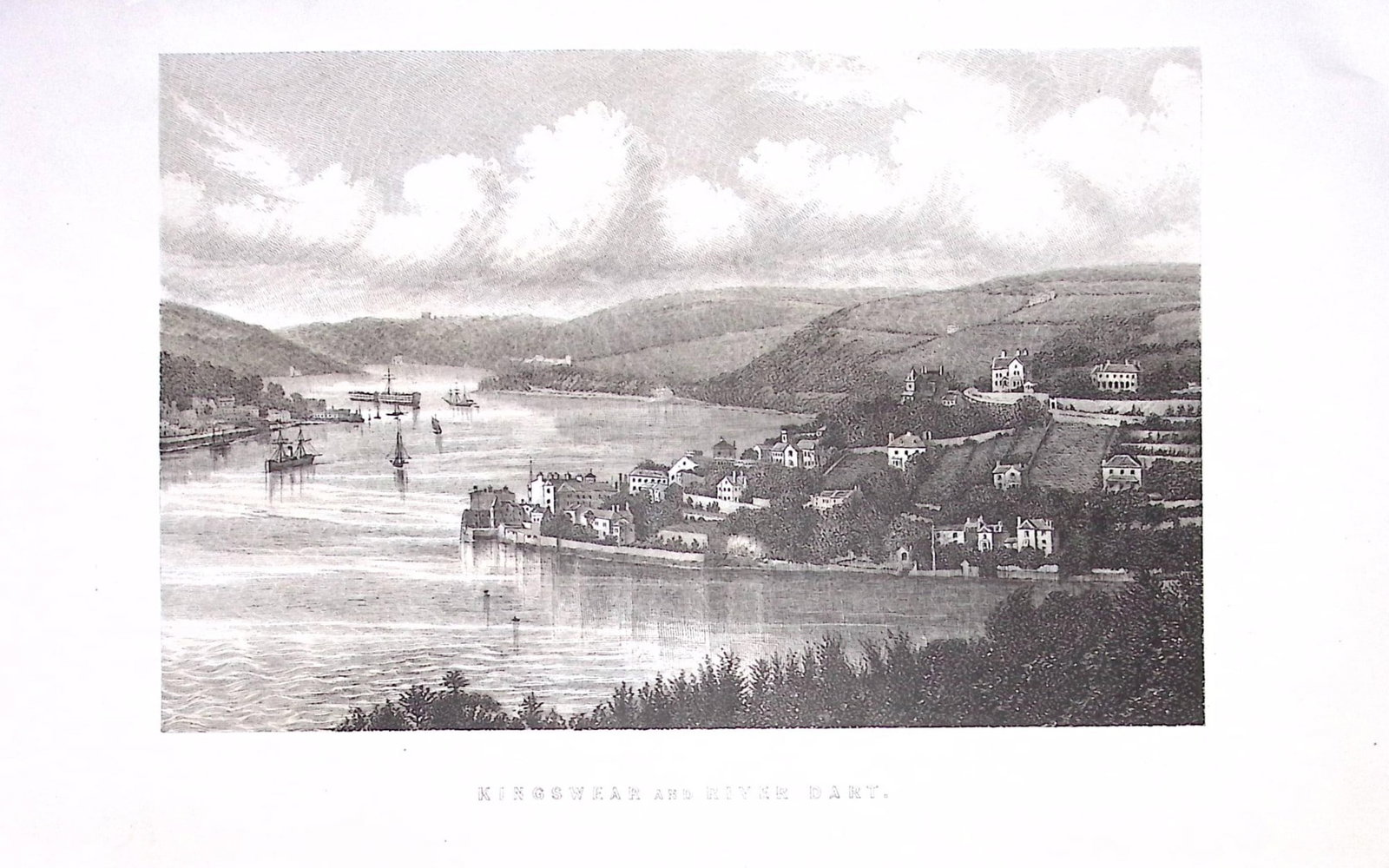 Kingswear & River Dart J H F Brabner Coloured Antique 130 Years-Old Print 15-TR: Title: Kingswear & River Dart J H F Brabner Coloured Antique 130 Years-Old Print 15-TR Description: Kingswear & River Dart J H F Brabner Coloured Antique 130 Years-Old Print 15-TR. This