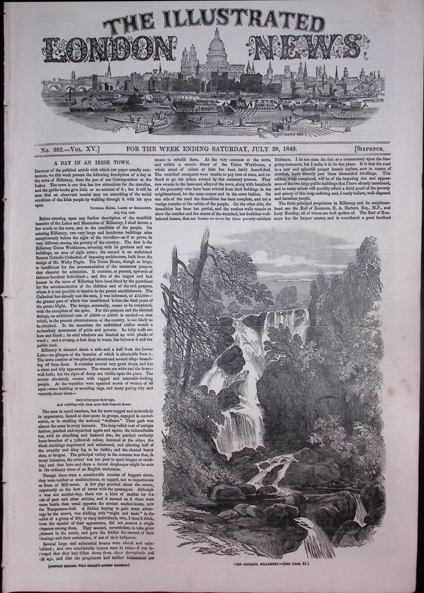 Ireland A Day in The Town of Killarney Antique 177-Year-Old Newspaper-8: Title: Ireland A Day in The Town of Killarney Antique 177-Year-Old Newspaper-8 Description: Ireland A Day in The Town of Killarney Antique 177-Year-Old Newspaper-8 This is a Complete Antique