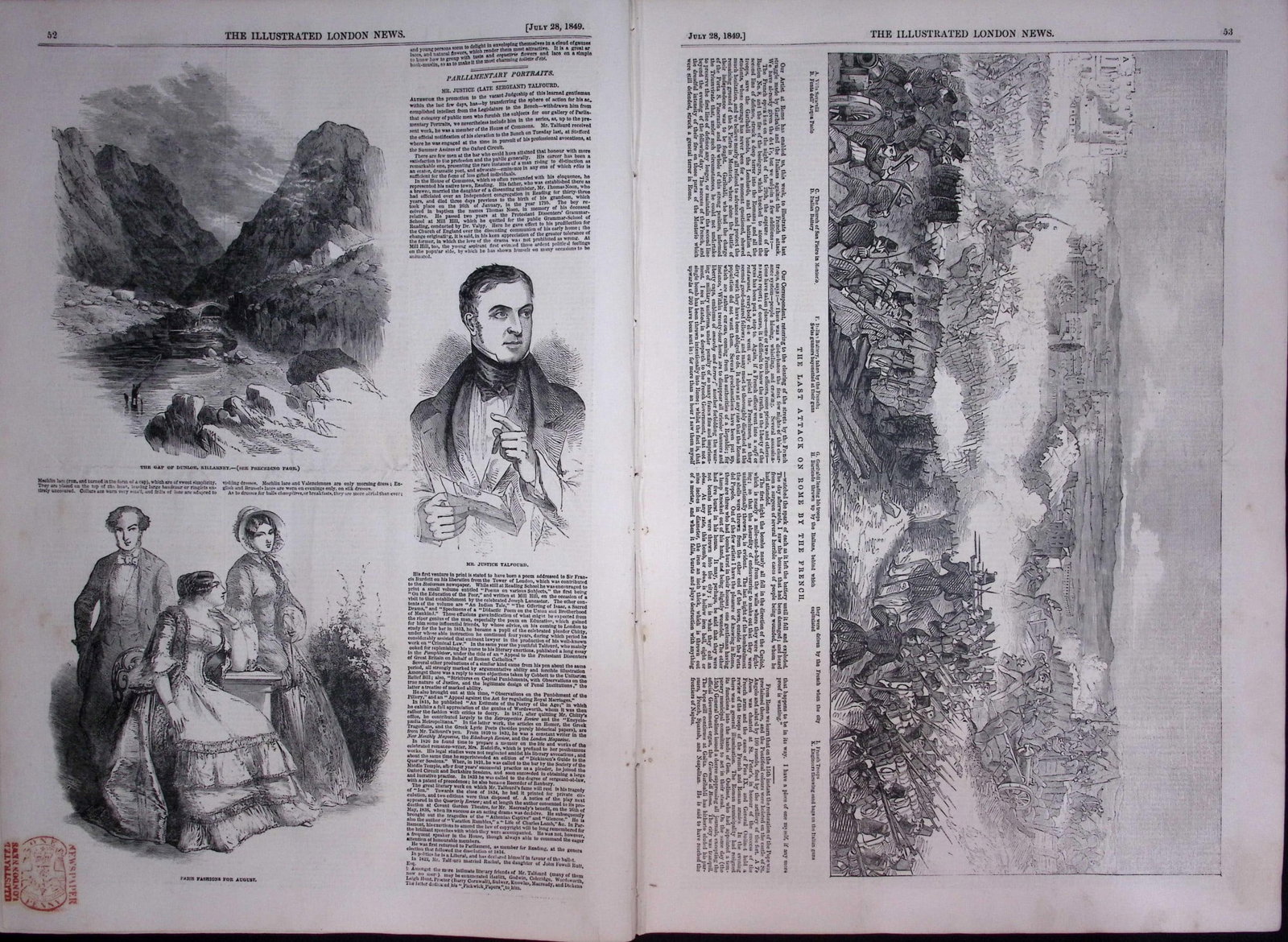 Ireland A Day in The Town of Killarney Antique 177-Year-Old Newspaper-8 - 2