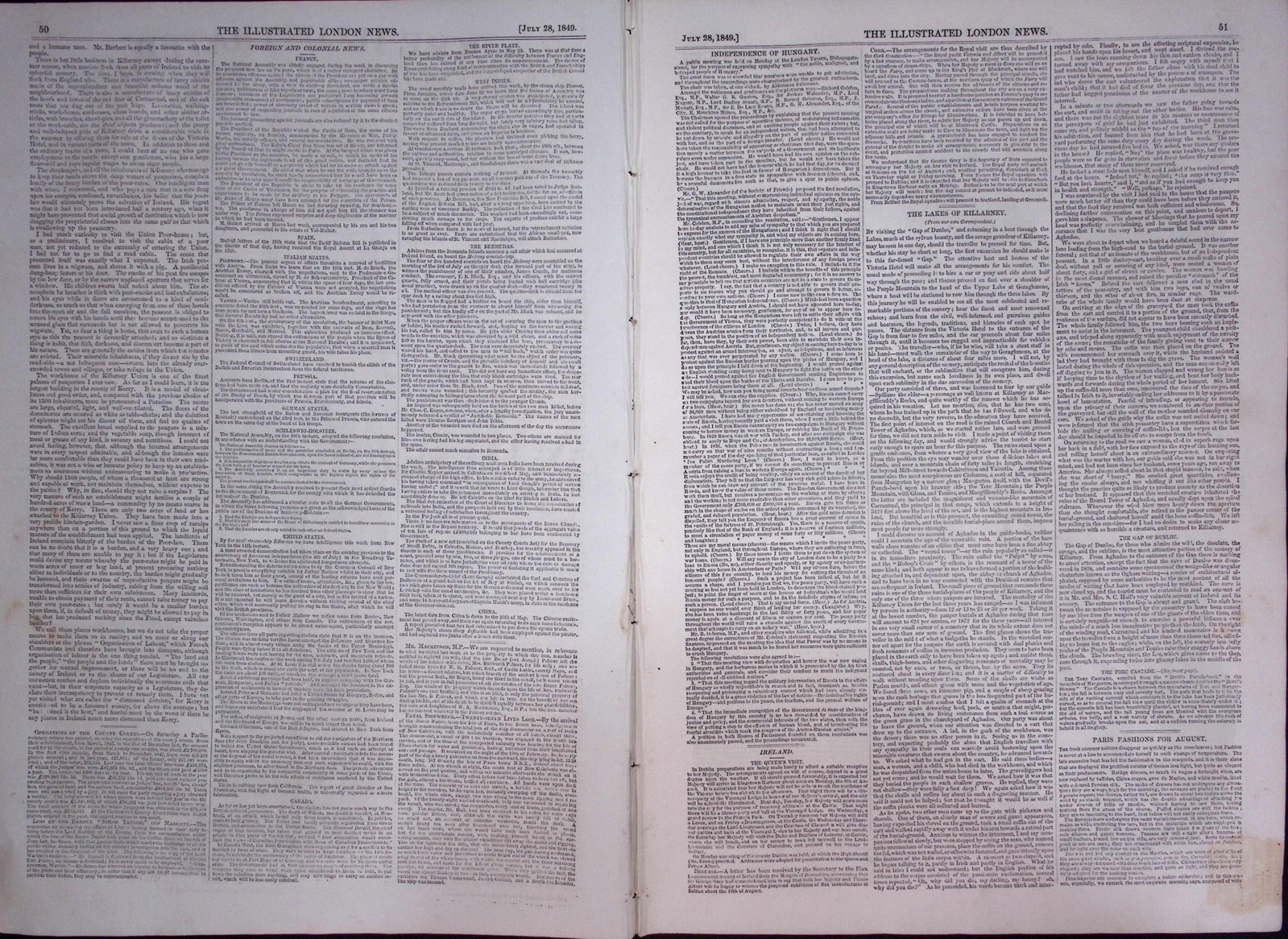 Ireland A Day in The Town of Killarney Antique 177-Year-Old Newspaper-8 - 6