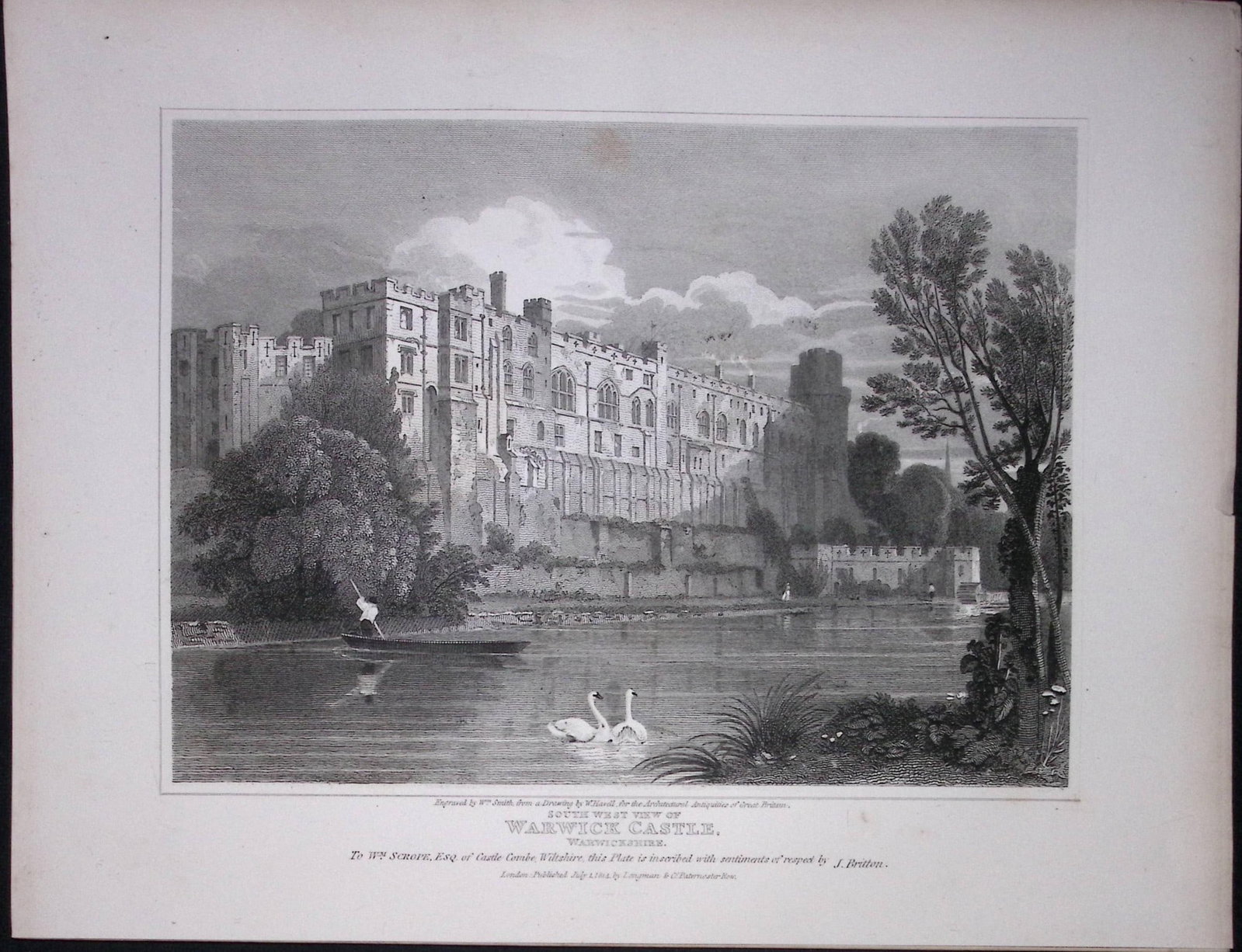 Warwick Castle Warwick 190 Years-Old Rare John Britton Antique Steel Engraving-123: Title: Warwick Castle Warwick 190 Years-Old Rare John Britton Antique Steel Engraving-123 Description: This 191 Years-Old Steel Gilt-Edged Engraved Plate Has Been Removed from an Antique Edition of.