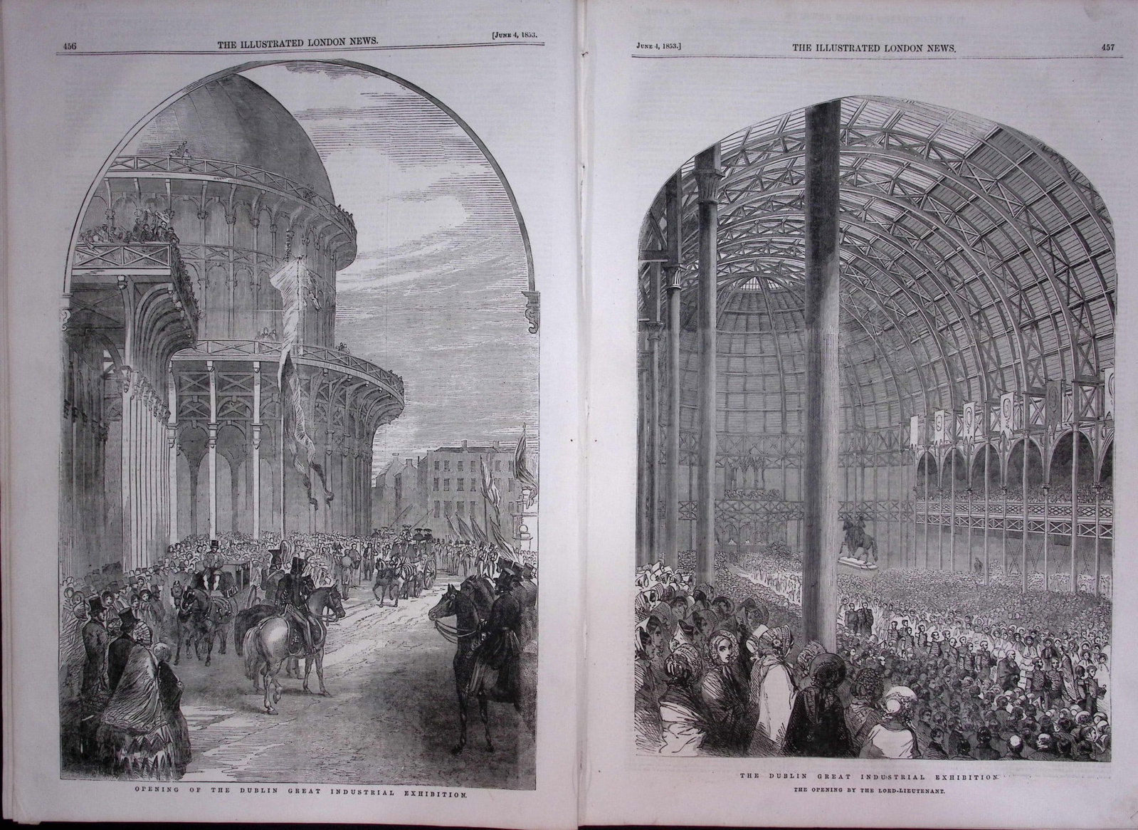 Great Exhibition of Ireland in Dublin Antique 173-Year-Old Complete Newspaper - 2