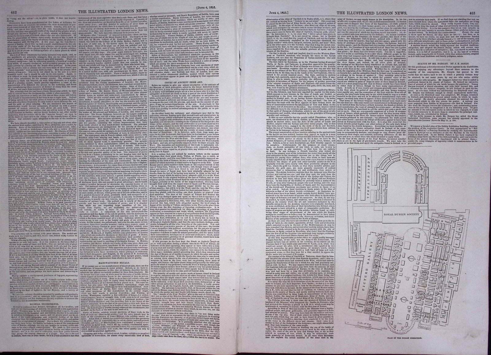 Great Exhibition of Ireland in Dublin Antique 173-Year-Old Complete Newspaper - 6