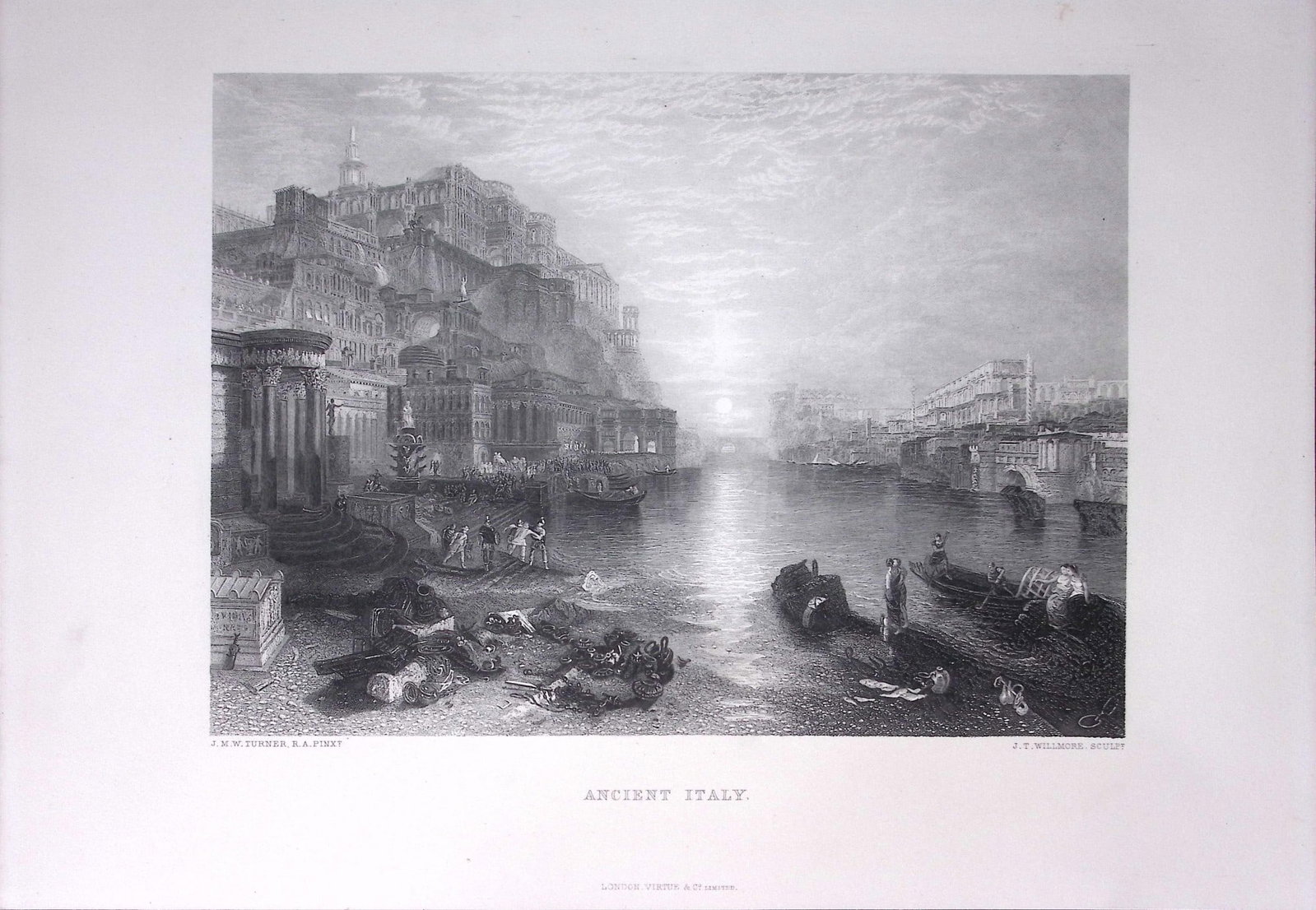 J.M.W Turner The Parting of Hero & Leander Antique Steel Engraving-17-TR: Title: J.M.W Turner The Parting of Hero & Leander Antique Steel Engraving-17-TR Description: This Antique Steel-Engraving Was Removed from an Edition Of. The Turner Gallery a Se