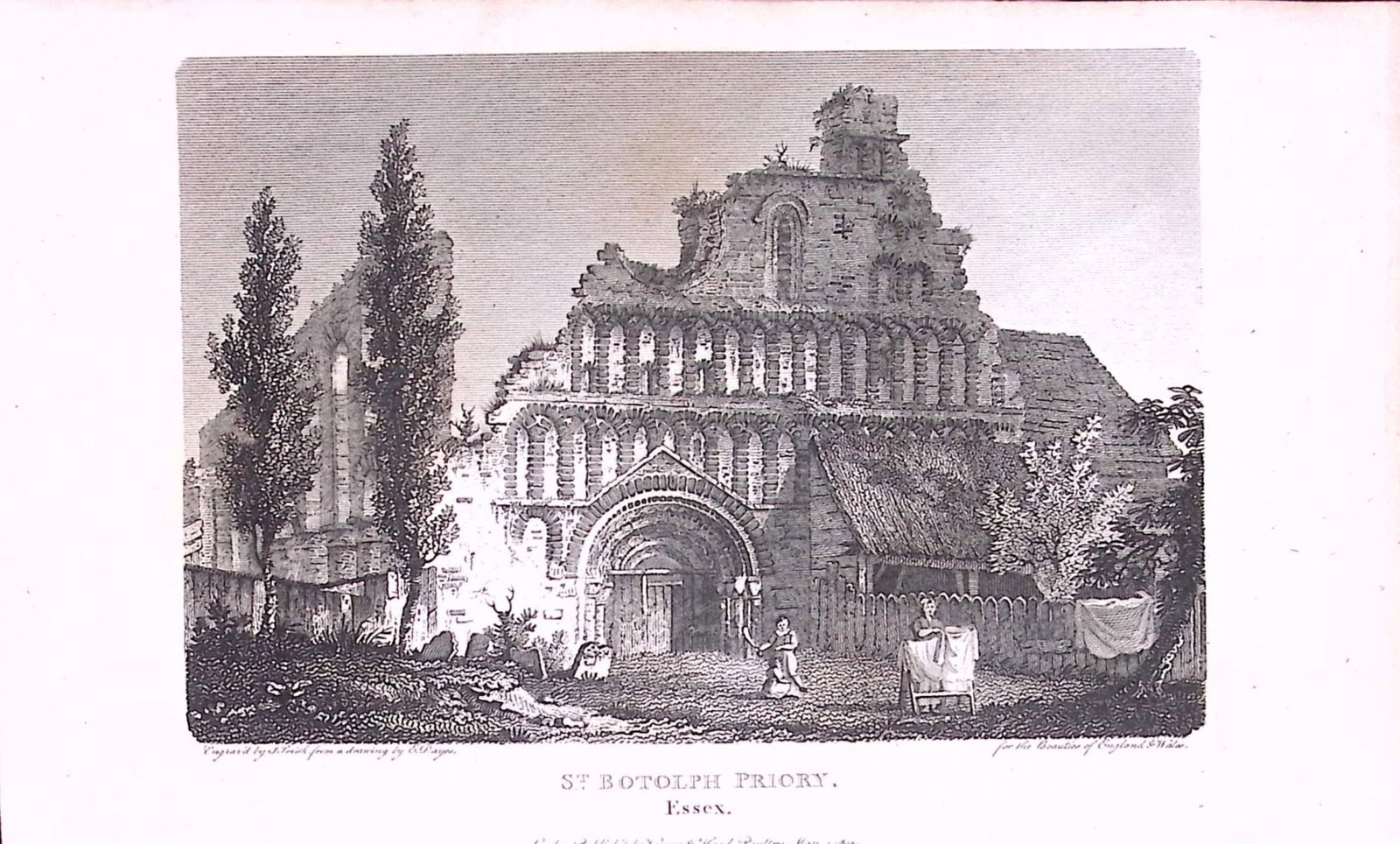 Essex St Botolph Priory Antique 222 Years-Old Steel-Engraving-164: Title: Essex St Botolph Priory Antique 222 Years-Old Steel-Engraving-164 Description: This Essex Georgian Antique Print Was Removed from a First Edition of. The Beauties of England and Wales Antique
