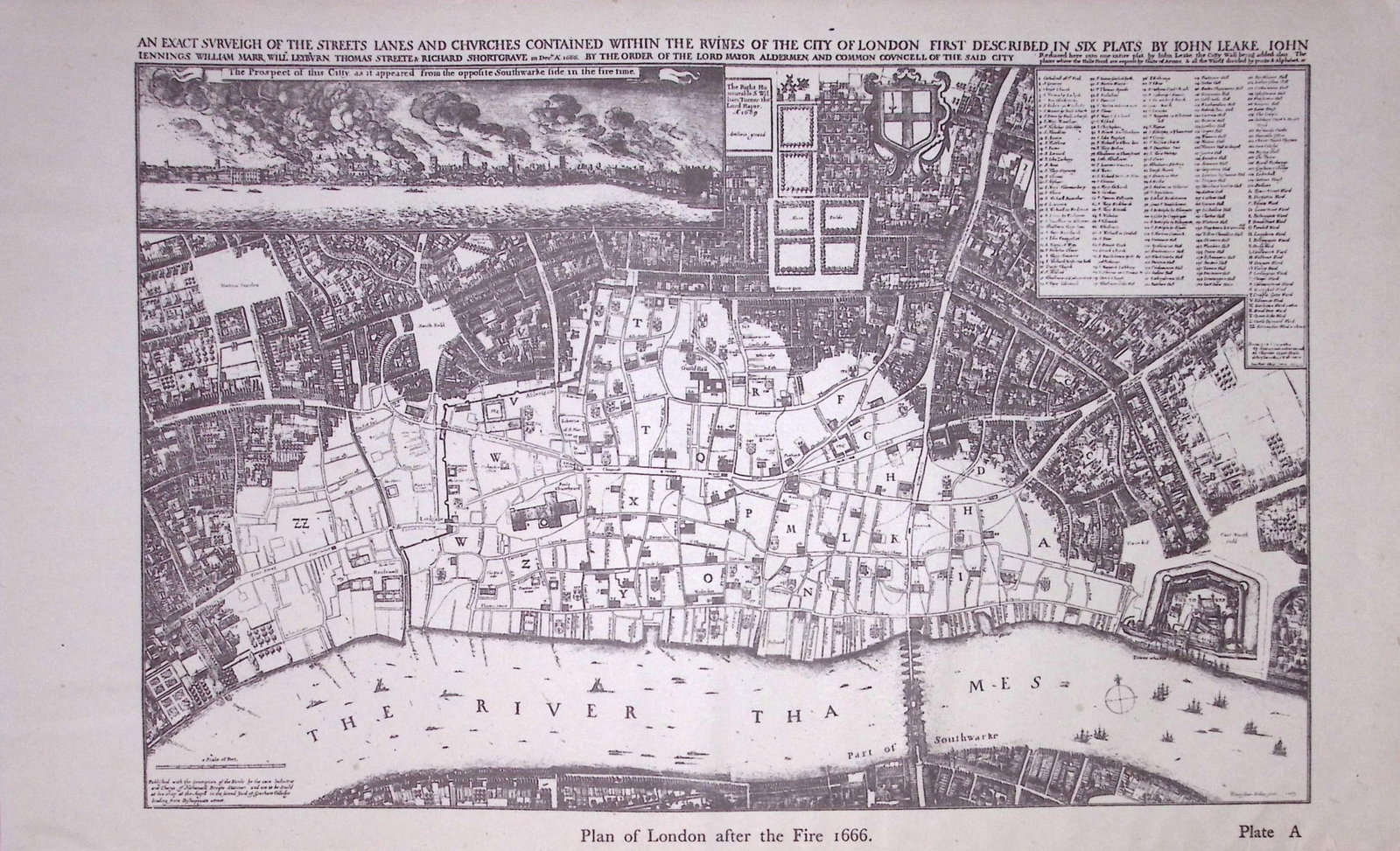 John Leake Plan of London After The Fire 1666 After 1944 Map-35.: Title: John Leake Plan of London After The Fire 1666 After 1944 Map-35. Description: Plan of London After The Fire 1666 After 1944 Map-35. and Measures Approx 13 x 8 (Inches). This Vintage