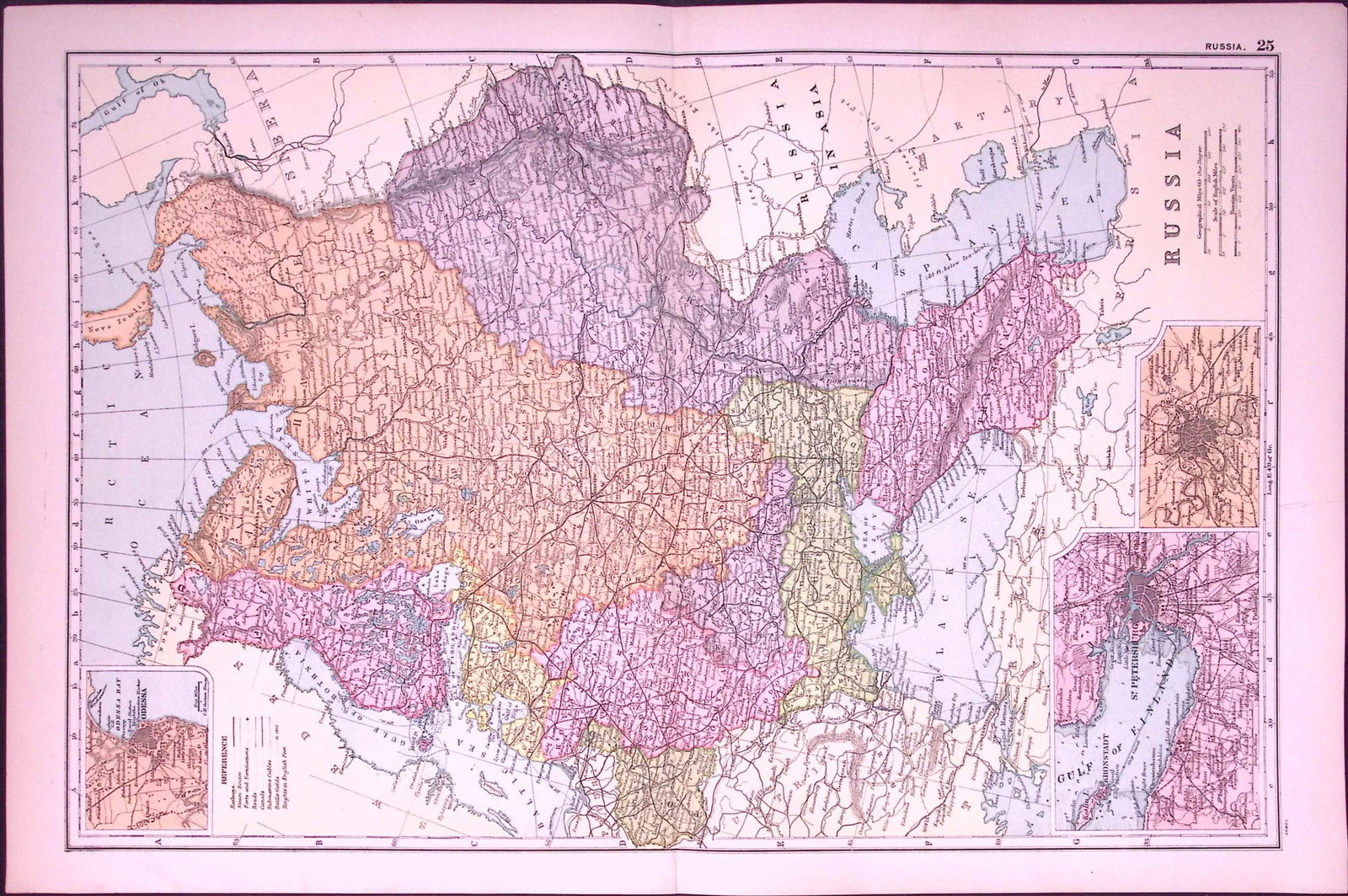 Russia 120-Year-Old Large Antique Map by G.W. Bacon-25: Title: Russia 120-Year-Old Large Antique Map by G.W. Bacon-25 Description: This Antique Map Has Been Removed from an Edition of. Bacons Popular Atlas of The World. Published In 1906 During the