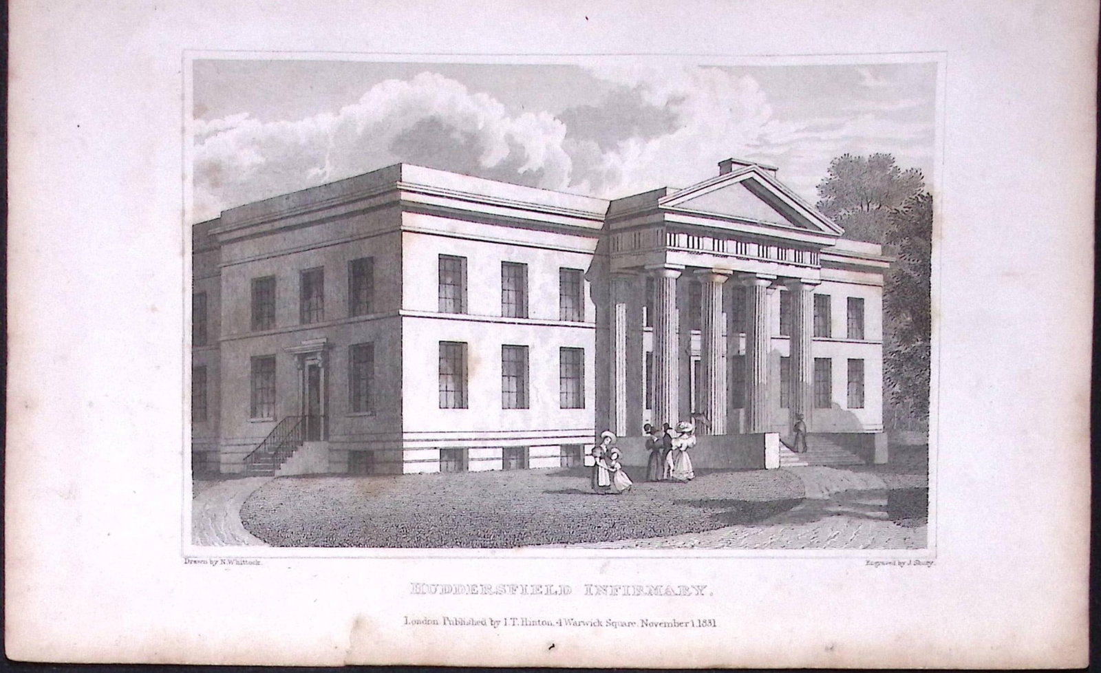 Huddersfield Infirmary Yorkshire 198 Years-Old Thomas Allen Antique Steel Engraving-38: Title: Huddersfield Infirmary Yorkshire 198 Years-Old Thomas Allen Antique Steel Engraving-38 Description: This 198 Years-Old Steel Engraved Plate Has Been Removed from an Antique Edition of. A New