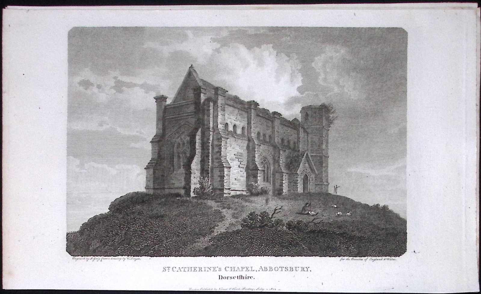 St Catherines Chapel Abbotsbury Dorset Antique 223 Years-Old Georgian Steel-Engraving-183: Title: St Catherines Chapel Abbotsbury Dorset Antique 223 Years-Old Georgian Steel-Engraving-183 Description: This Dorsetshire Georgian Antique Print Was Removed from a First Edition of. The Be