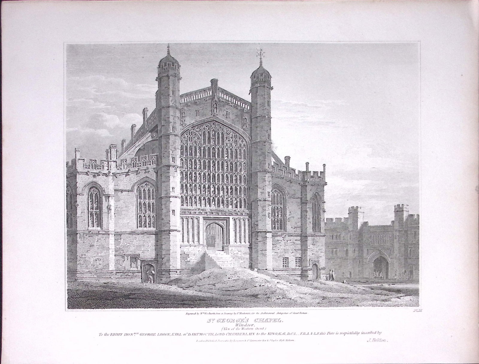 St Georges Chapel Windsor 190 Years-Old Rare John Britton Antique Steel Engraving-147: Title: St Georges Chapel Windsor 190 Years-Old Rare John Britton Antique Steel Engraving-147 Description: This 191 Years-Old Steel Gilt-Edged Engraved Plate Has Been Removed from an Antique Edition