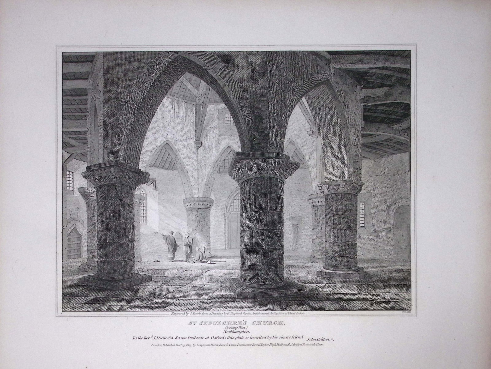Holy Sepulchre Northampton Rare John Britton 191 Years-Old Antique Steel Engraving-20: Title: Holy Sepulchre Northampton Rare John Britton 191 Years-Old Antique Steel Engraving-20 Description: This 191 Years-Old Steel Gilt-Edged Engraved Plate Has Been Removed from an Antique Edition