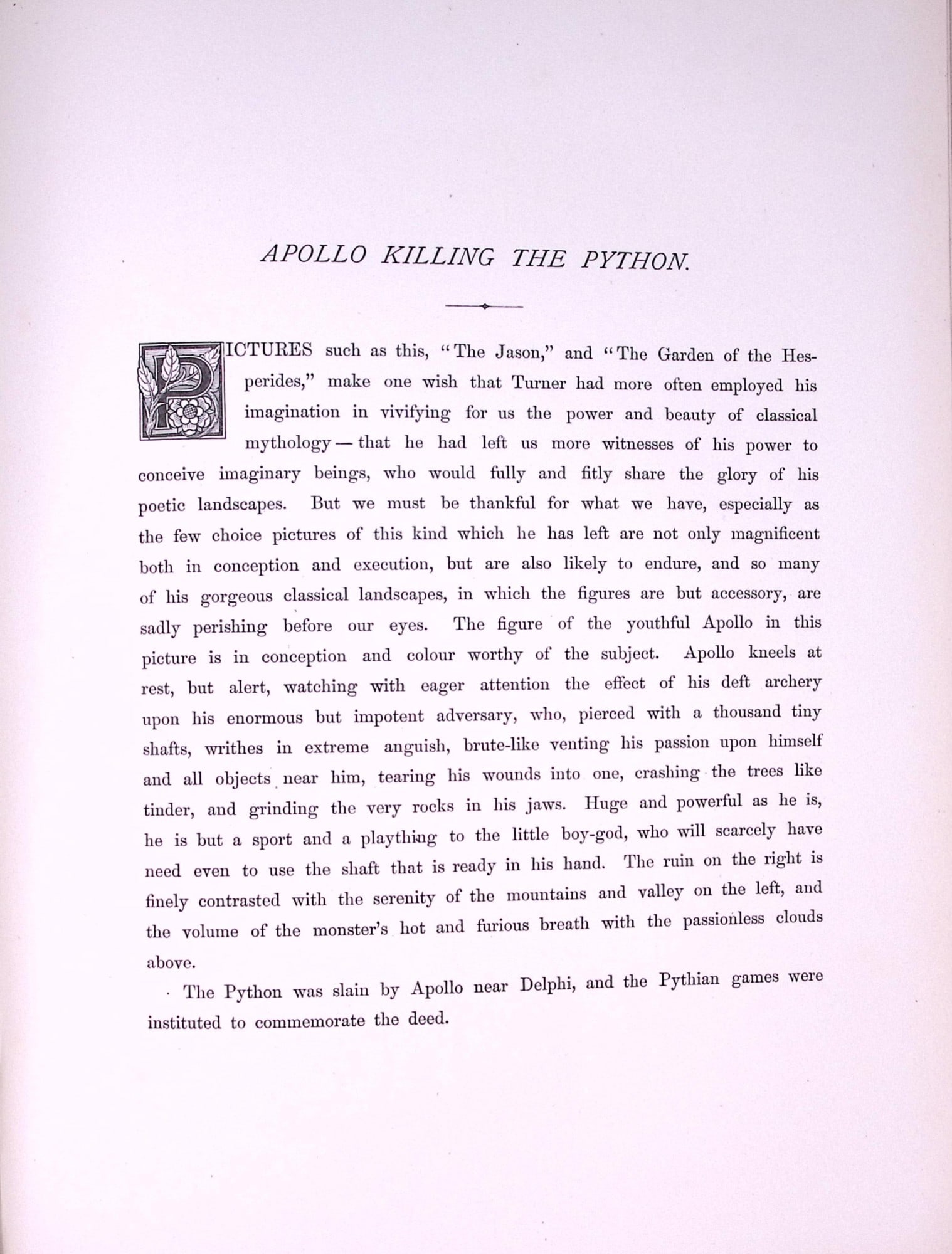 J.M.W Turner Apollo Killing The Python Antique Steel Engraving-66-TR - 2
