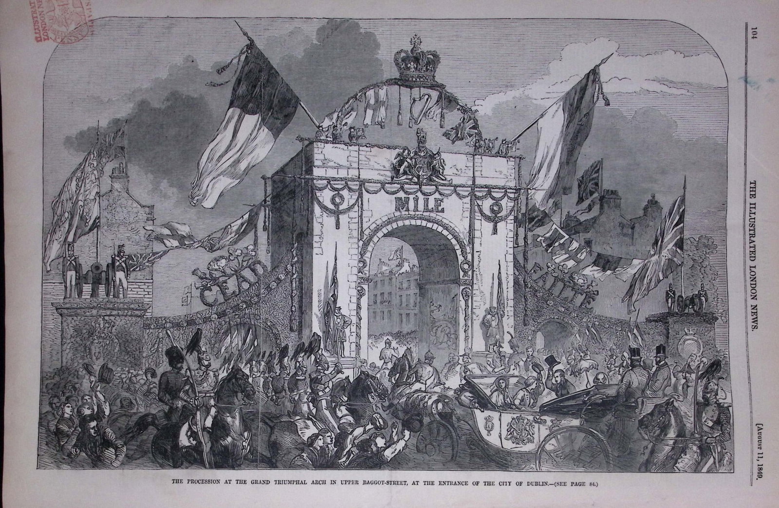 Queen Victoria Royal Tour to Ireland Antique 177-Year-Old Newspaper-6 - 2