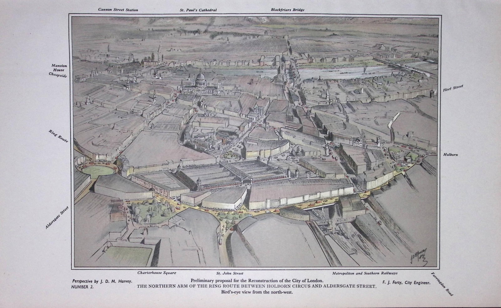 City of London Reconstruction Holborn Circus-Aldersgate Street 1944 Map-33 (1 of 2)
