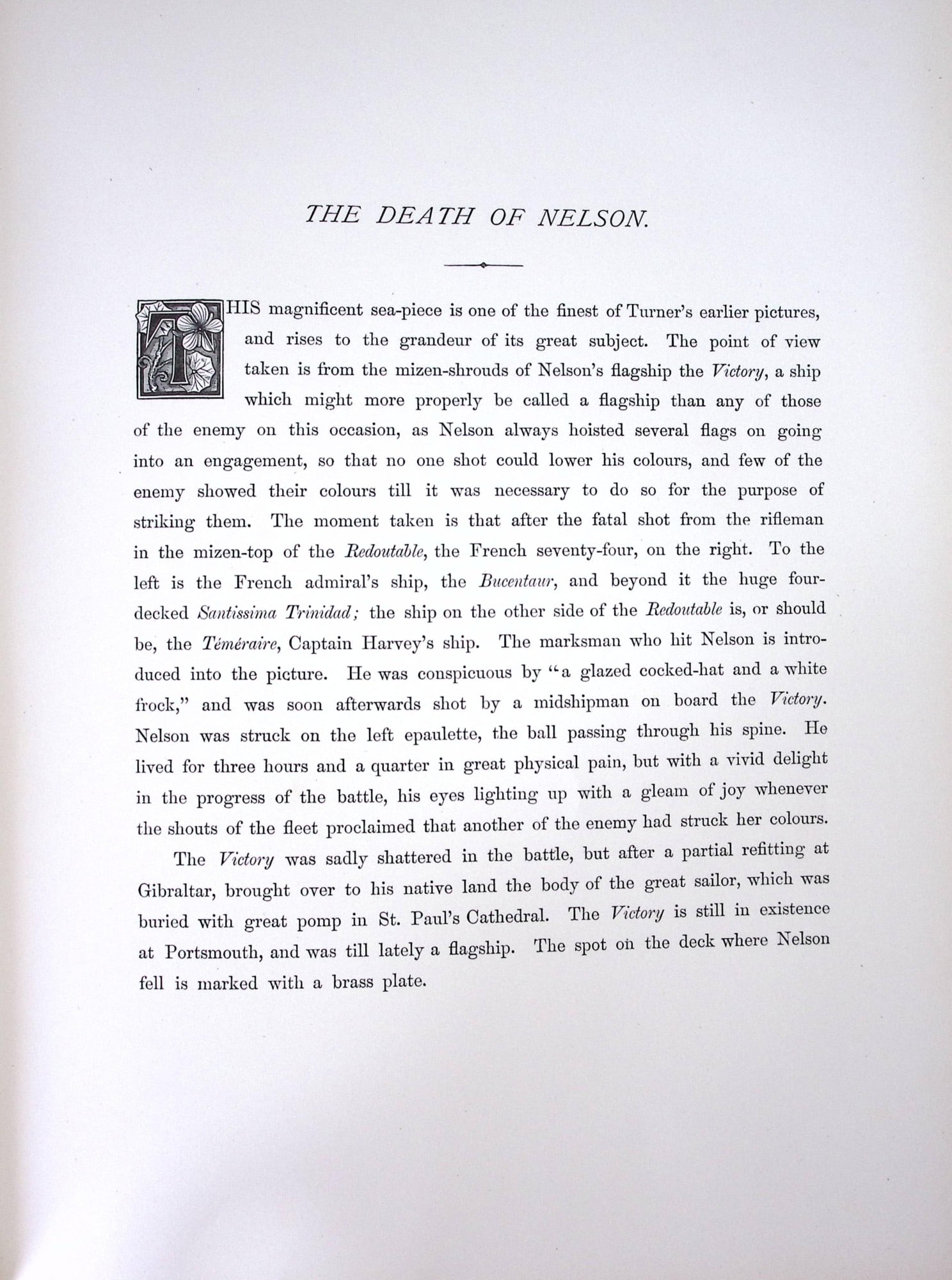 J.M.W Turner The Death of Nelson Large Antique Steel Engraving-71-TR - 2