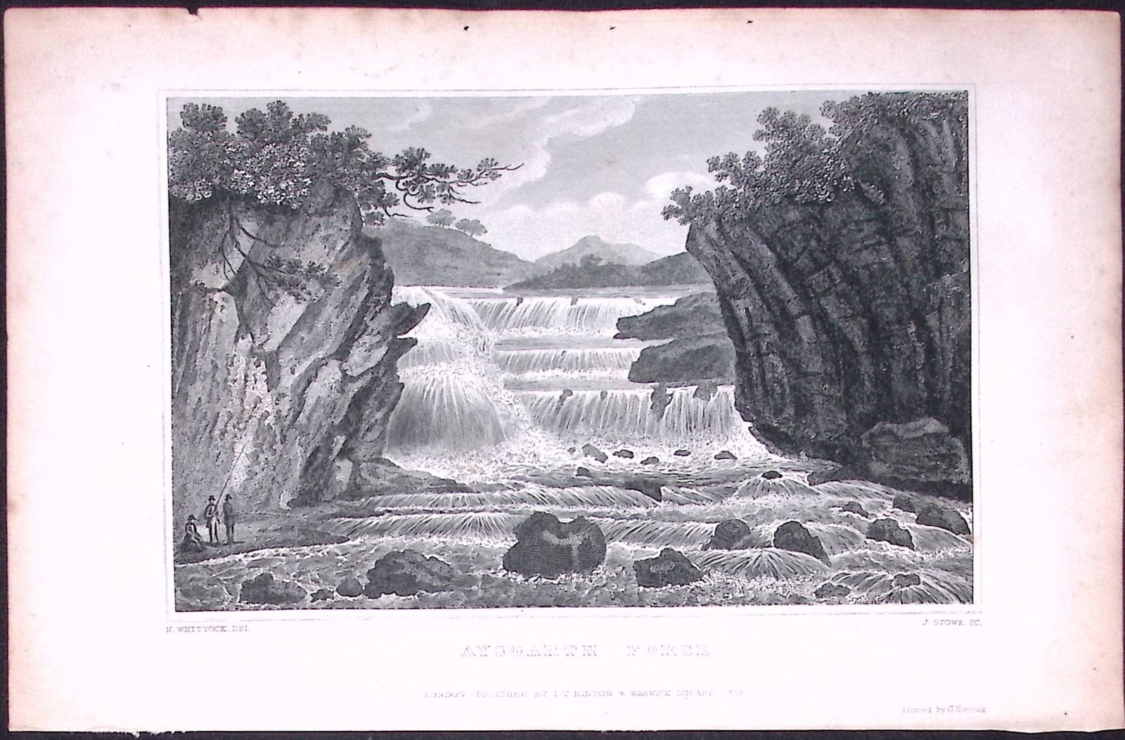 Aysgarth Force Yorkshire 198 Years-Old Thomas Allen Antique Steel Engraving-10: Title: Aysgarth Force Yorkshire 198 Years-Old Thomas Allen Antique Steel Engraving-10 Description: This 198 Years-Old Steel Engraved Plate Has Been Removed from an Antique Edition of. A New and