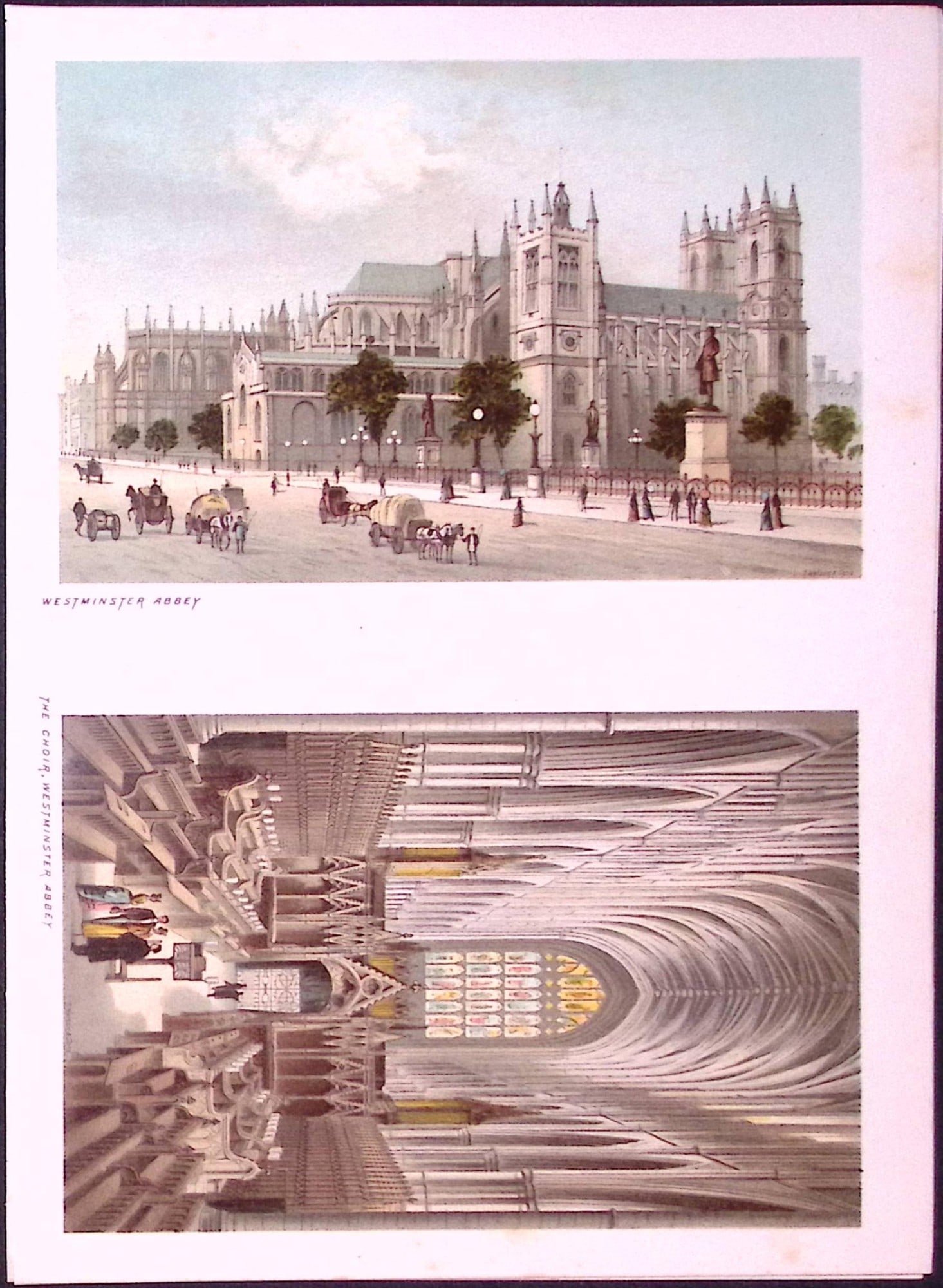 London Westminster Abbey & The Choir Victorian Antique Double Print-8: Title: London Westminster Abbey & The Choir Victorian Antique Double Print-8 Description: This Antique Illustration Has Been Removed from a First Edition of. English Scenery Cities, L