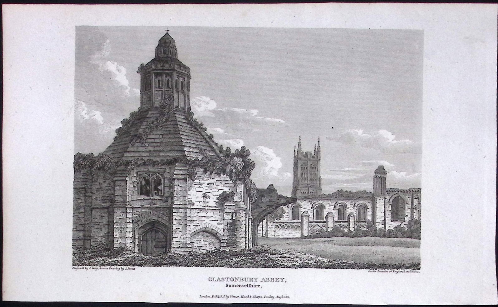 Glastonbury Abbey Somerset Antique 212 Years-Old Georgian Steel-Engraving-172: Title: Glastonbury Abbey Somerset Antique 212 Years-Old Georgian Steel-Engraving-172 Description: This Somerset Georgian Antique Print Was Removed from a First Edition of. The Beauties of Engla