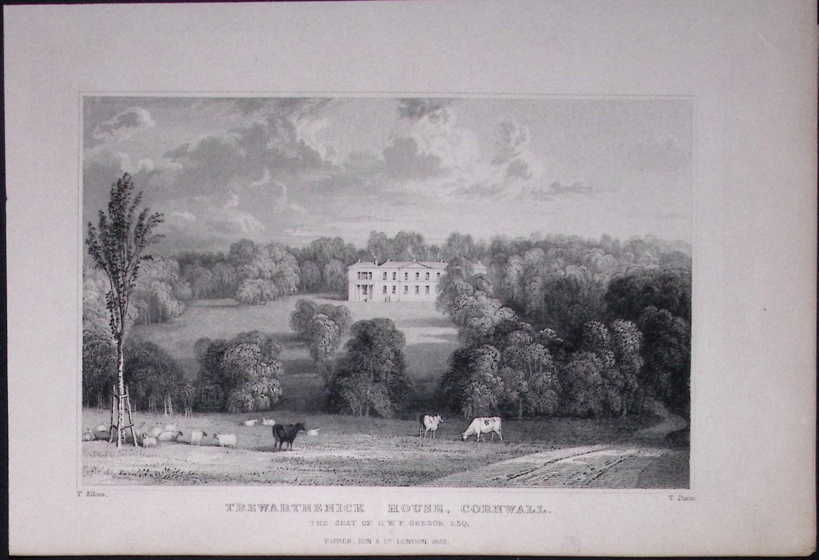 Cornwall Tregony Trewarthenick House Antique 193 Years-Old Steel-Engraving-13: Title: Cornwall Tregony Trewarthenick House Antique 193 Years-Old Steel-Engraving-13 Description: This Antique Steel Engraving Was Removed from a 193-Year-Old Edition of. Devon and Cornwall Ill