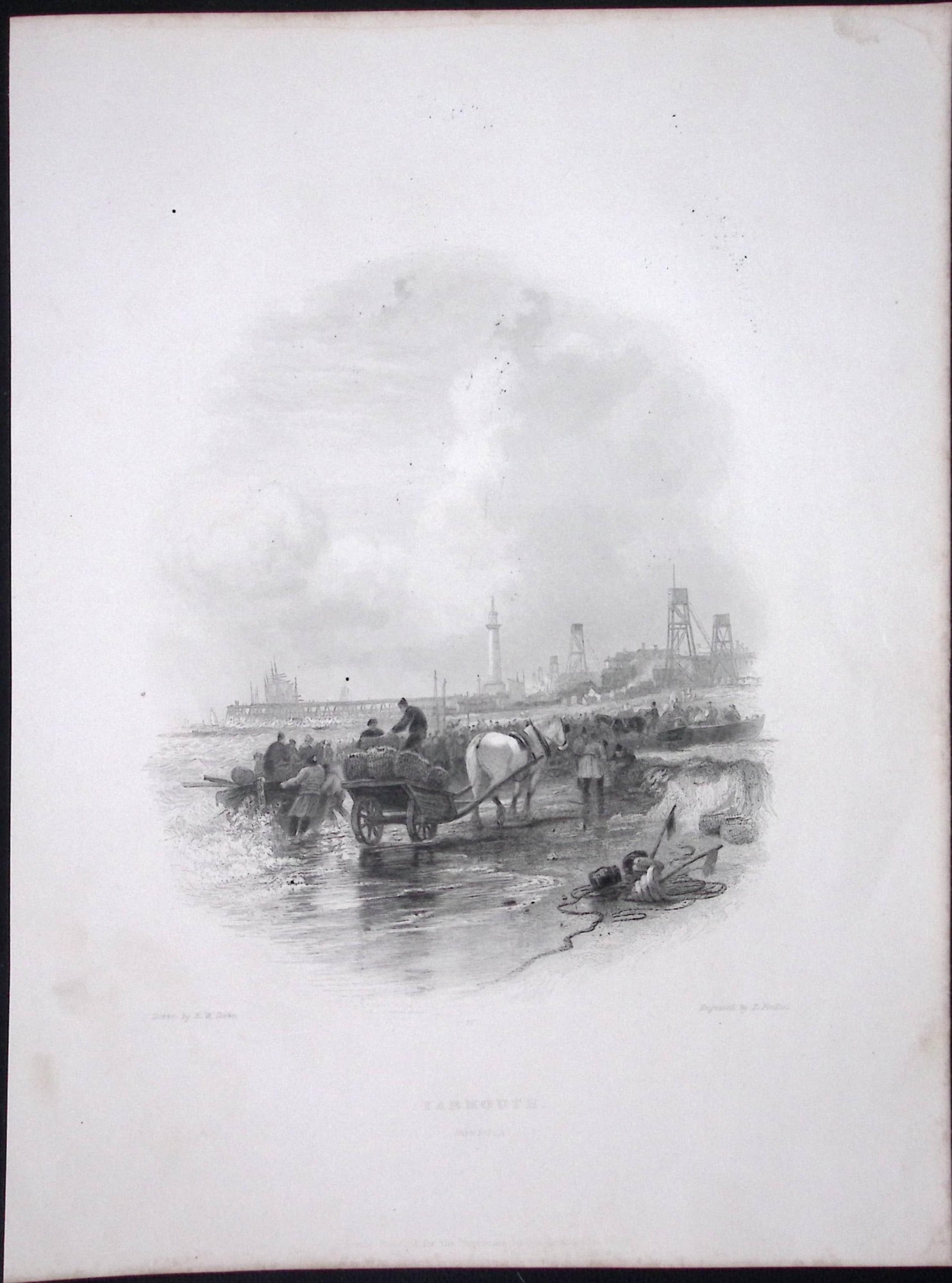 Norfolk Yarmouth Beach WH Bartlett 1842 Antique Steel Engraving-115: Title: Norfolk Yarmouth Beach WH Bartlett 1842 Antique Steel Engraving-115 Description: This Steel Engraved Print Has Been Removed from an Antique 1842 Edition of. Finden’s The Ports, Harbours,