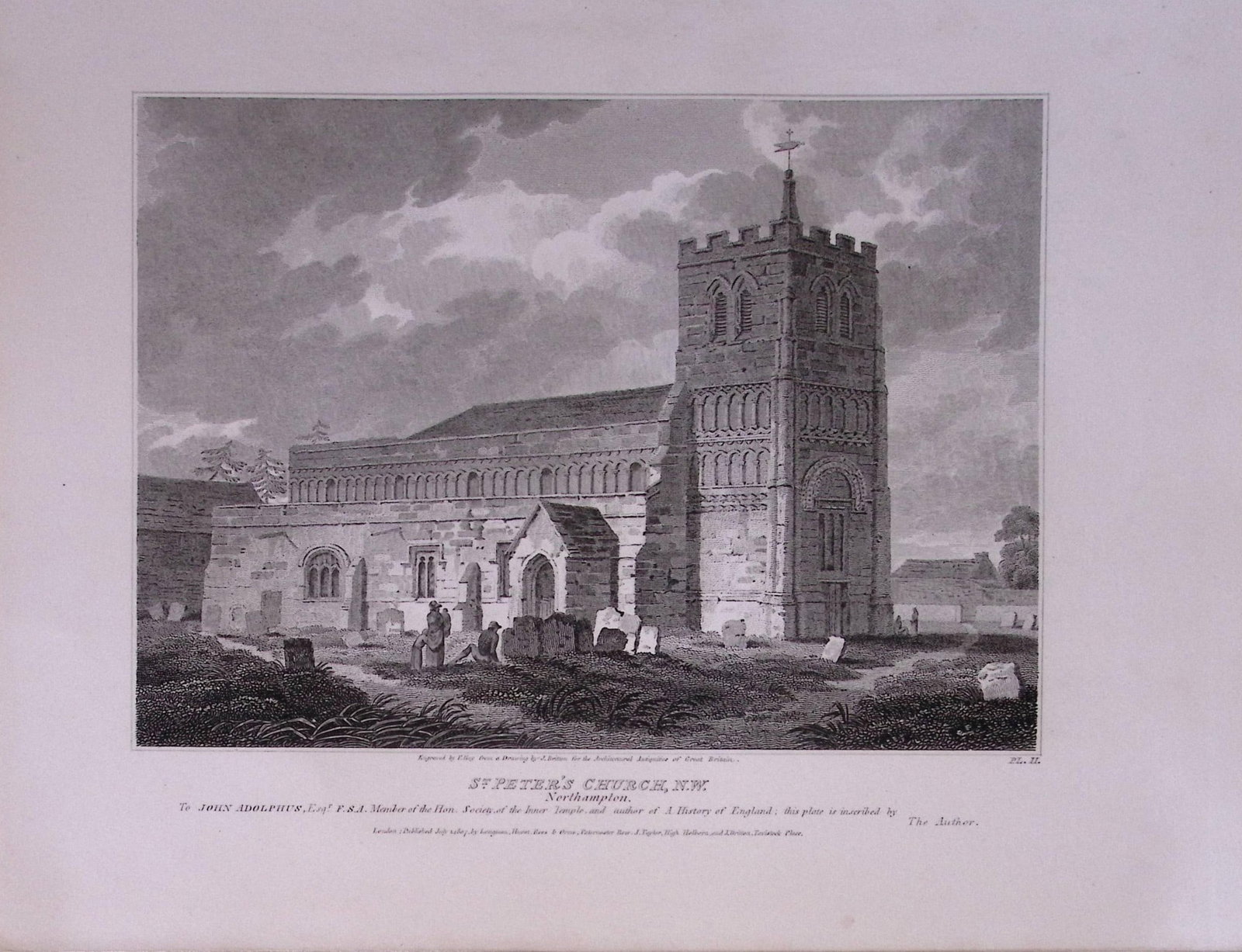 St Peters Church Northampton 190 Years-Old John Britton Antique Steel Engraving-194: Title: St Peters Church Northampton 190 Years-Old John Britton Antique Steel Engraving-194 Description: This 191 Years-Old Steel Gilt-Edged Engraved Plate Has Been Removed from an Antique Edition of.