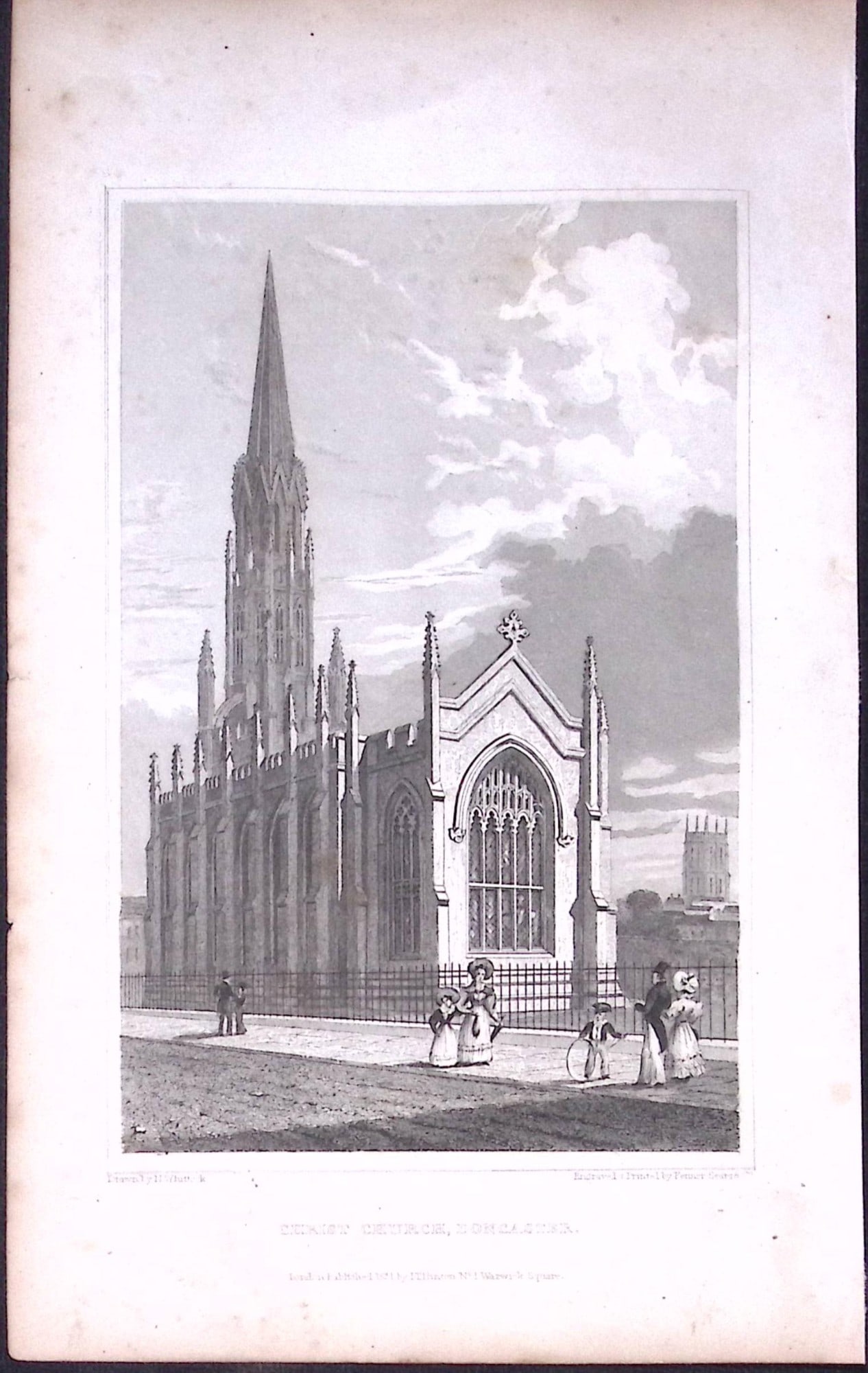 Doncaster Church Yorkshire 198 Years-Old Thomas Allen Antique Steel Engraving-45: Title: Doncaster Church Yorkshire 198 Years-Old Thomas Allen Antique Steel Engraving-45 Description: This 198 Years-Old Steel Engraved Plate Has Been Removed from an Antique Edition of. A New and