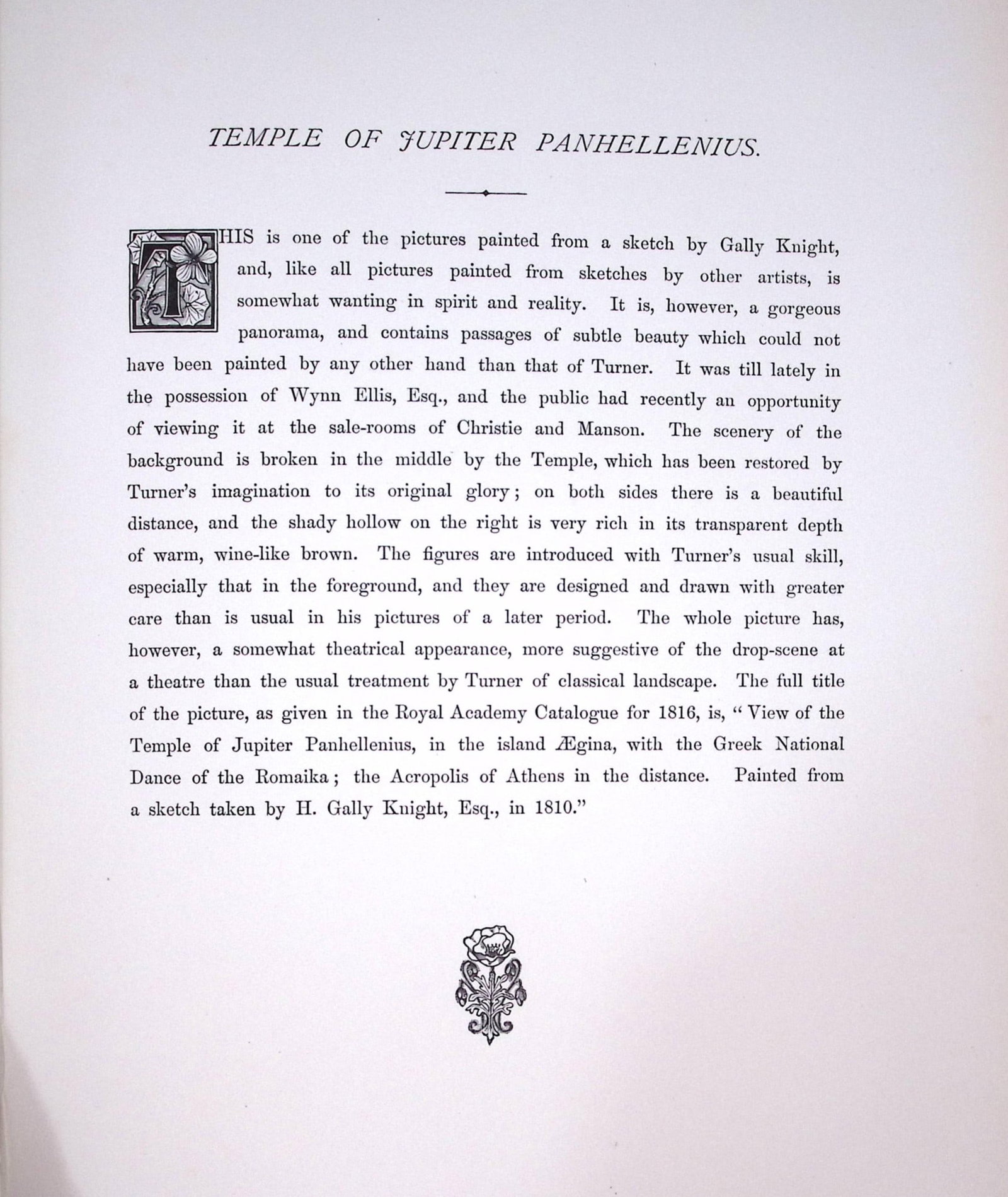 J.M.W Turner Temple of Jupiter Panhellenius Greece Antique Steel Engraving-57-TR - 2