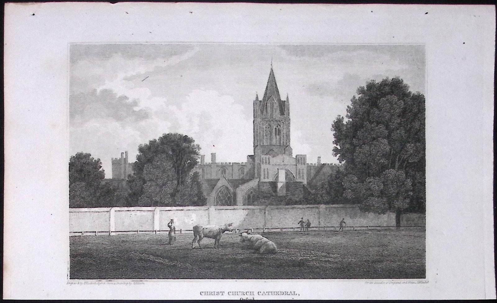 Oxford Christchurch Cathedral Antique 212 Years-Old Steel-Engraving-46: Title: Oxford Christchurch Cathedral Antique 212 Years-Old Steel-Engraving-46 Description: This Oxfordshire Georgian Antique Print Was Removed from a First Edition of. The Beauties of England a