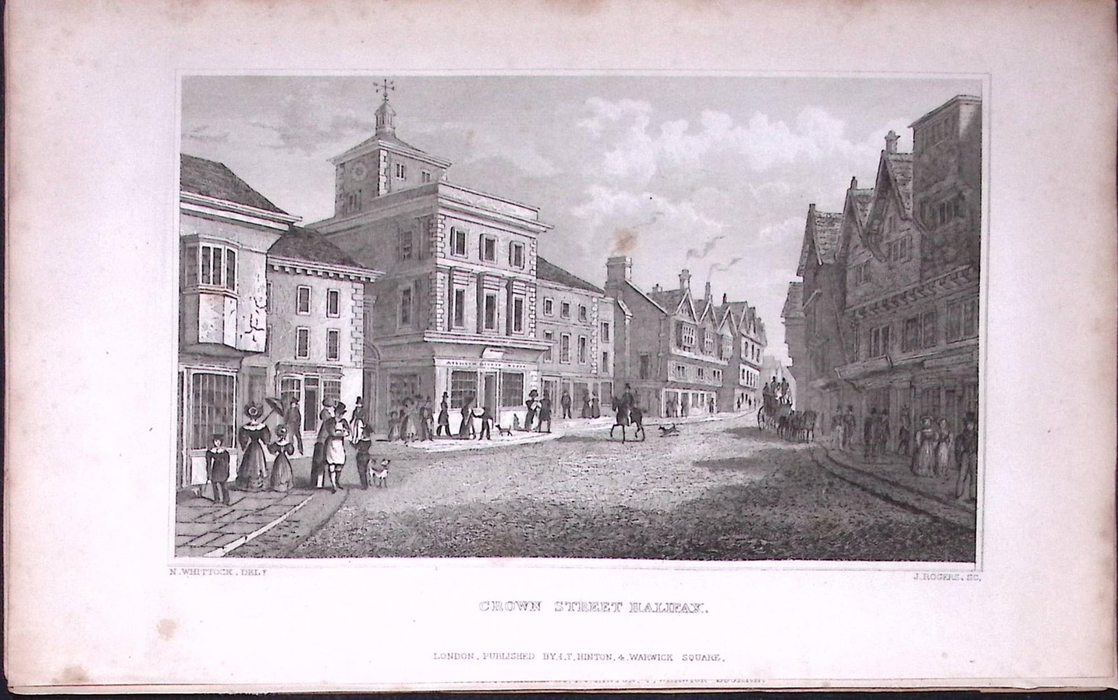 Halifax Crown Street Yorkshire 198 Years-Old Thomas Allen Antique Steel Engraving-41 (1 of 1)
