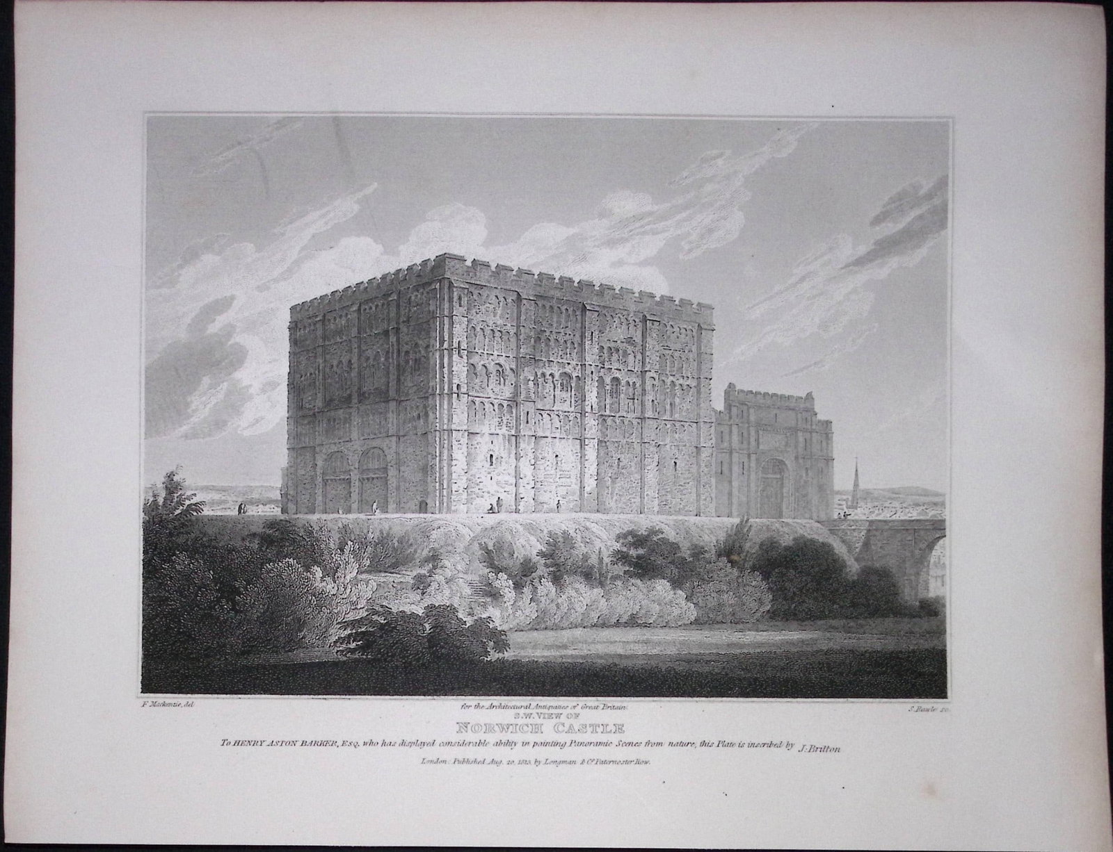Norwich Castle Norfolk 190 Years-Old Rare John Britton Antique Steel Engraving-115: Title: Norwich Castle Norfolk 190 Years-Old Rare John Britton Antique Steel Engraving-115 Description: This 191 Years-Old Steel Gilt-Edged Engraved Plate Has Been Removed from an Antique Edition of.