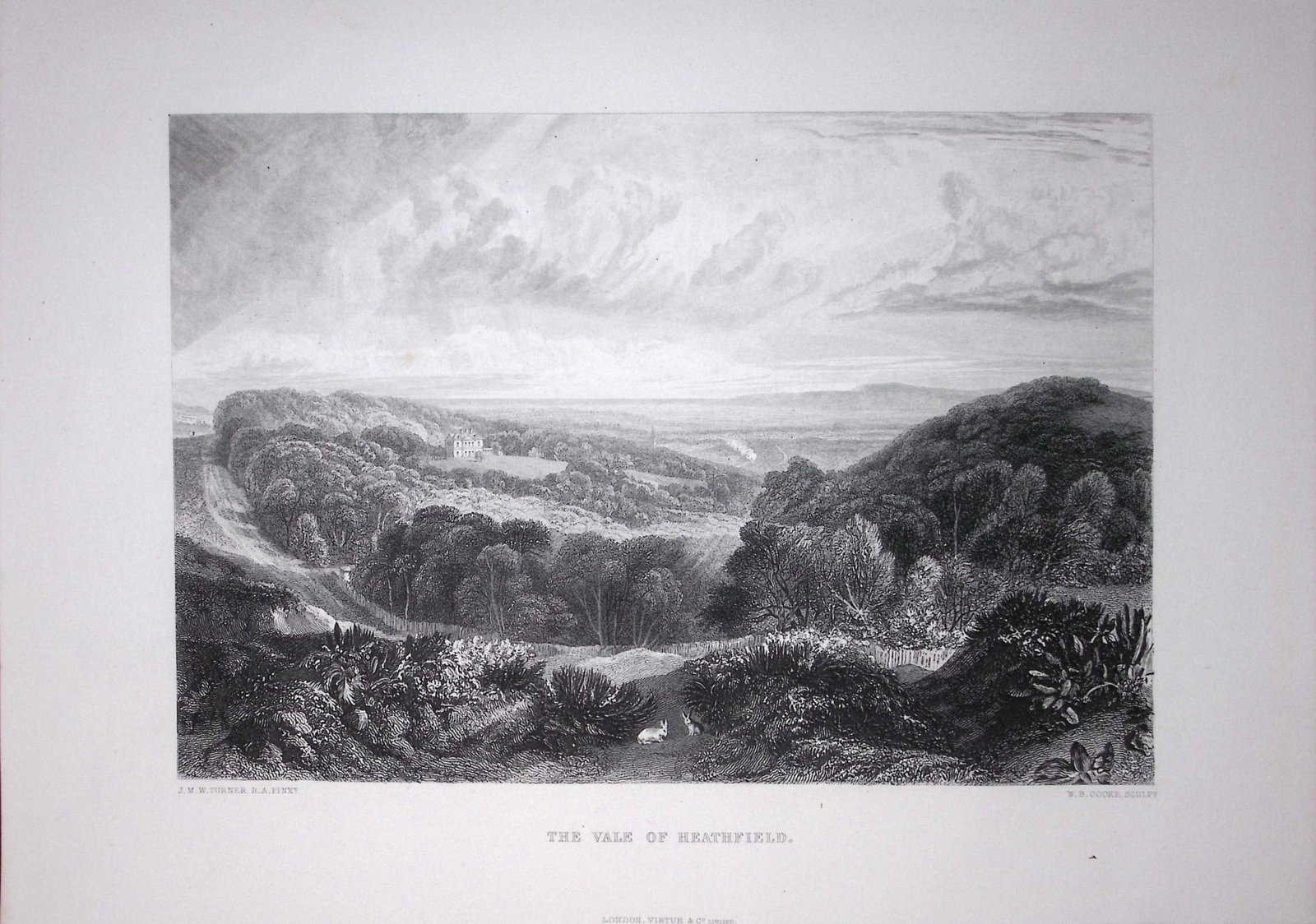 J.M.W Turner The Vale of Heathfield Sussex Antique Steel Engraving-52-TR: Title: J.M.W Turner The Vale of Heathfield Sussex Antique Steel Engraving-52-TR Description: This Antique Steel-Engraving Was Removed from an Edition Of. The Turner Gallery a Series