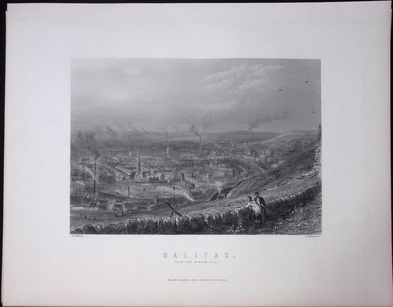 Yorkshire View of The Town of Halifax Victorian Antique 150 Years-Old Engraving-3: Title: Yorkshire View of The Town of Halifax Victorian Antique 150 Years-Old Engraving-3 Description: This Antique Print Was Removed from an Edition of. Yorkshire Past and Present by Thomas Baines