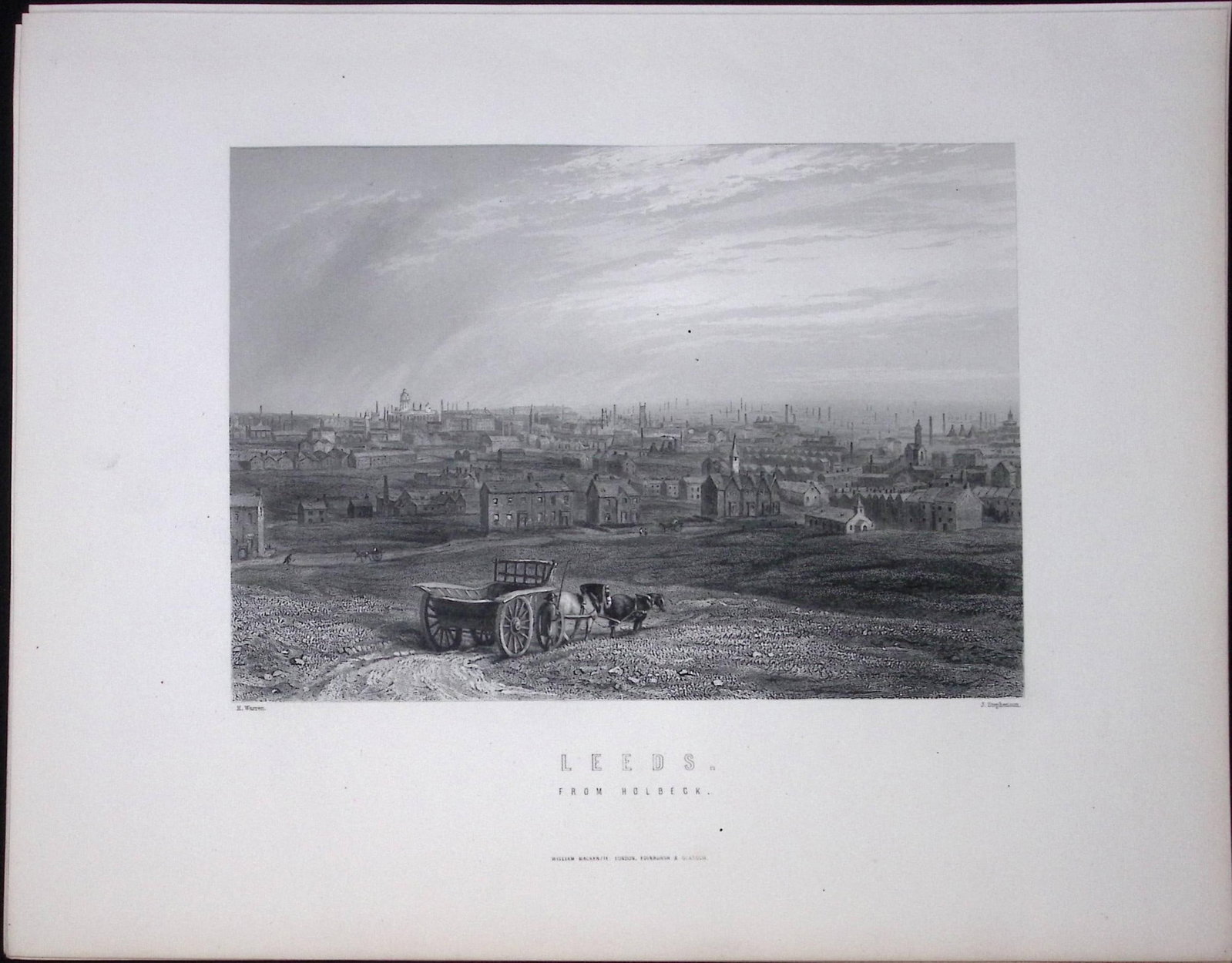 Yorkshire View of The City of Leeds Antique 150 Years-Old Engraving-5: Title: Yorkshire View of The City of Leeds Antique 150 Years-Old Engraving-5 Description: This Antique Print Was Removed from an Edition of. Yorkshire Past and Present by Thomas Baines Pub