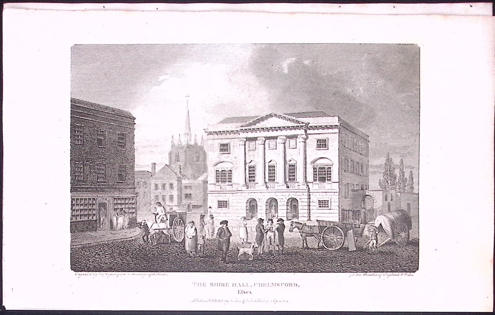 Essex Chelmsford Shire Hall Antique 222 Years-Old Steel-Engraving-162: Title: Essex Chelmsford Shire Hall Antique 222 Years-Old Steel-Engraving-162 Description: This Essex Georgian Antique Print Was Removed from a First Edition of. The Beauties of England and Wale