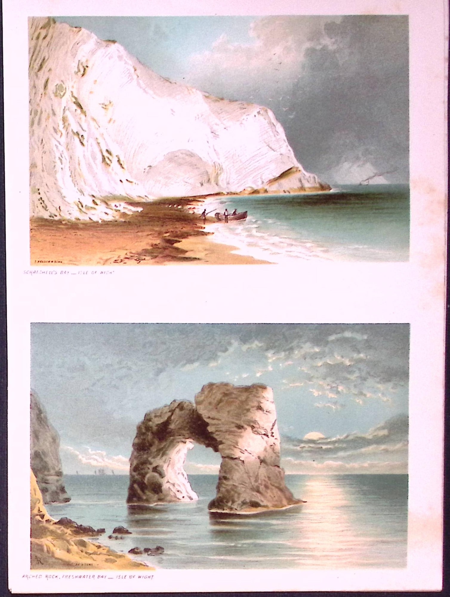 Isle of Wight Scratchell’s Bay & Arched Rock Victorian Antique Double Print-56: Title: Isle of Wight Scratchell’s Bay & Arched Rock Victorian Antique Double Print-56 Description: This Antique Illustration Has Been Removed from a First Edition of. English Scenery