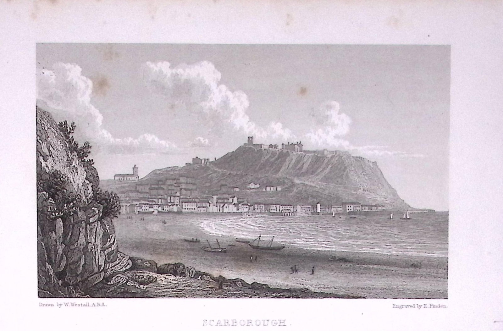 Scarborough The New Cliff Bridge 196 Years-Old Antique Steel Engraving-34-TR.: Title: Scarborough The New Cliff Bridge 196 Years-Old Antique Steel Engraving-34-TR. Description: Scarborough The New Cliff Bridge 196 Years-Old Antique Steel Engraving-34-TR. This Steel Engraved