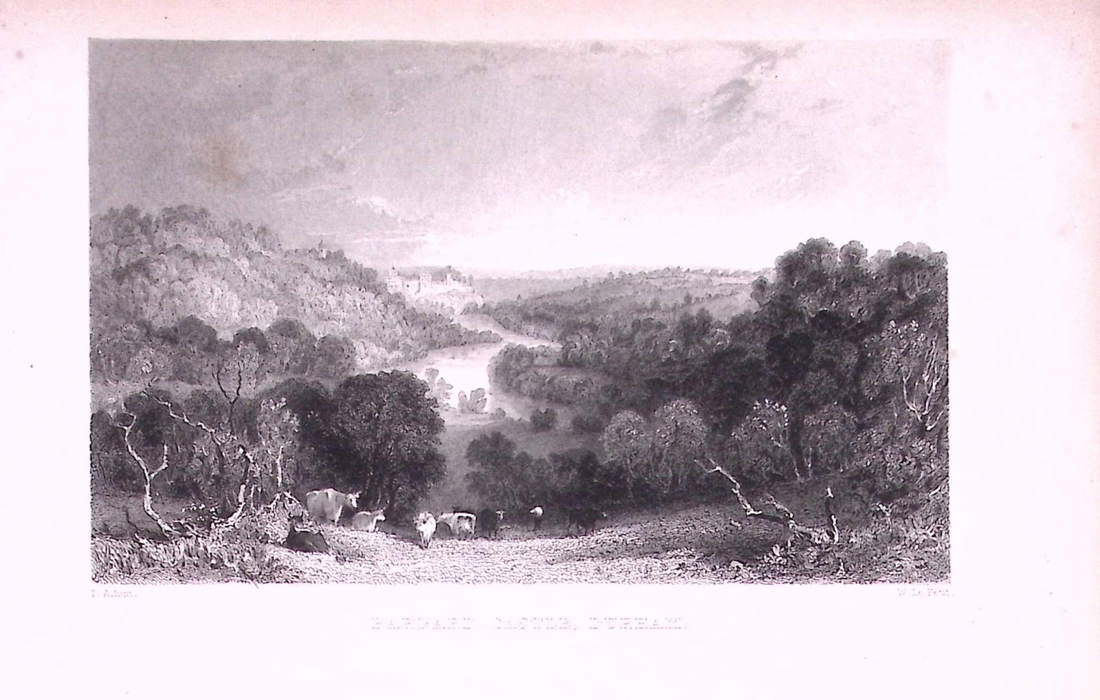 View of Barnard Castle Durham 1835 Antique Steel Engraving-25a-TR.: Title: View of Barnard Castle Durham 1835 Antique Steel Engraving-25a-TR. Description: View of Barnard Castle Durham 1835 Antique Steel Engraving-25a-TR. This Double Image Steel Engraved Print