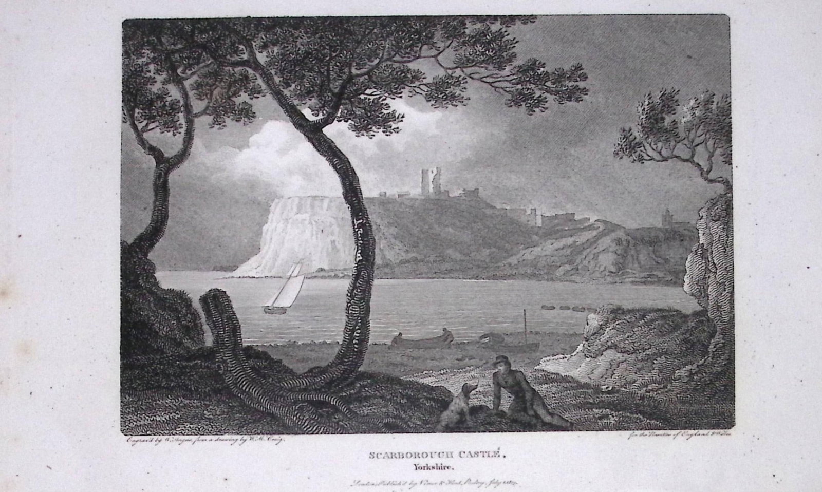 Scarborough Castle Yorkshire Antique 213 Years-Old Steel-Engraving-21: Title: Scarborough Castle Yorkshire Antique 213 Years-Old Steel-Engraving-21 Description: This Yorkshire Georgian Antique Print Was Removed from a First Edition of. The Beauties of England and