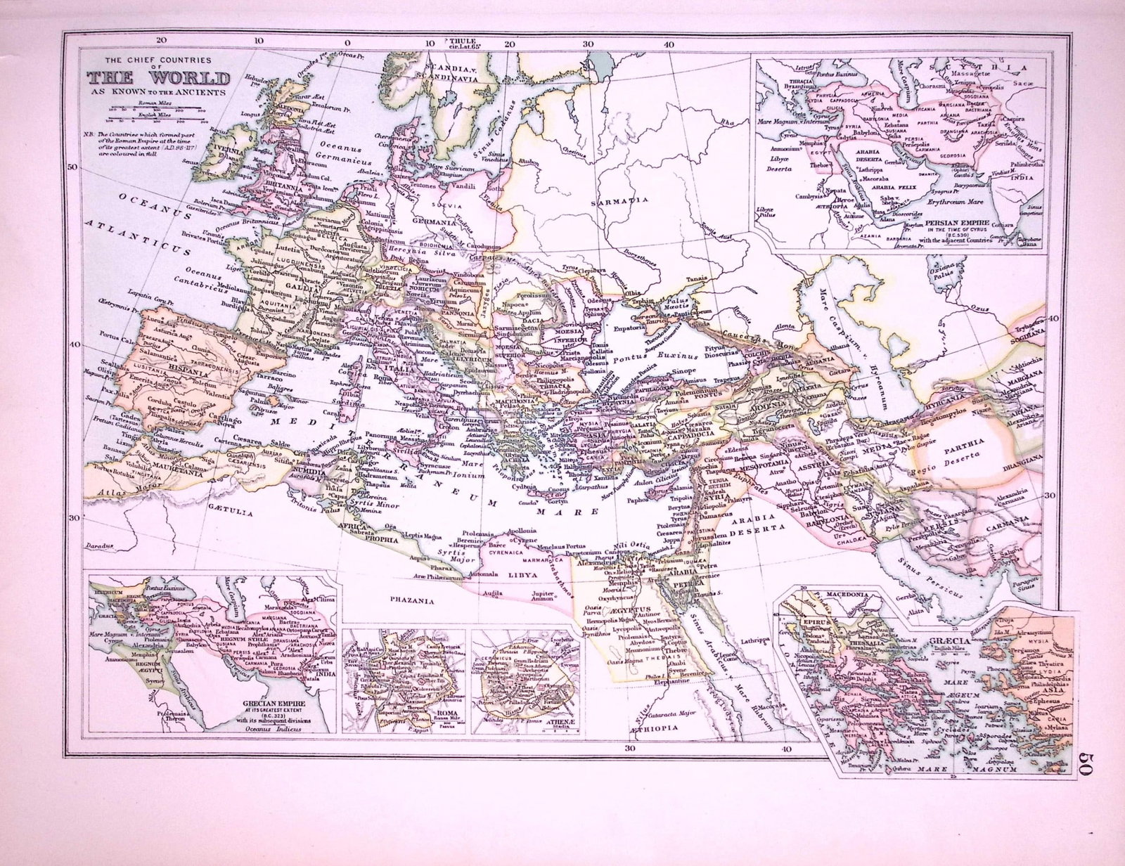 Chief Countries of the World 120-Year-Old Antique Map by G.W. Bacon-50: Title: Chief Countries of the World 120-Year-Old Antique Map by G.W. Bacon-50 Description: This Antique Map Has Been Removed from an Edition of. Bacons Popular Atlas of The World. Published In