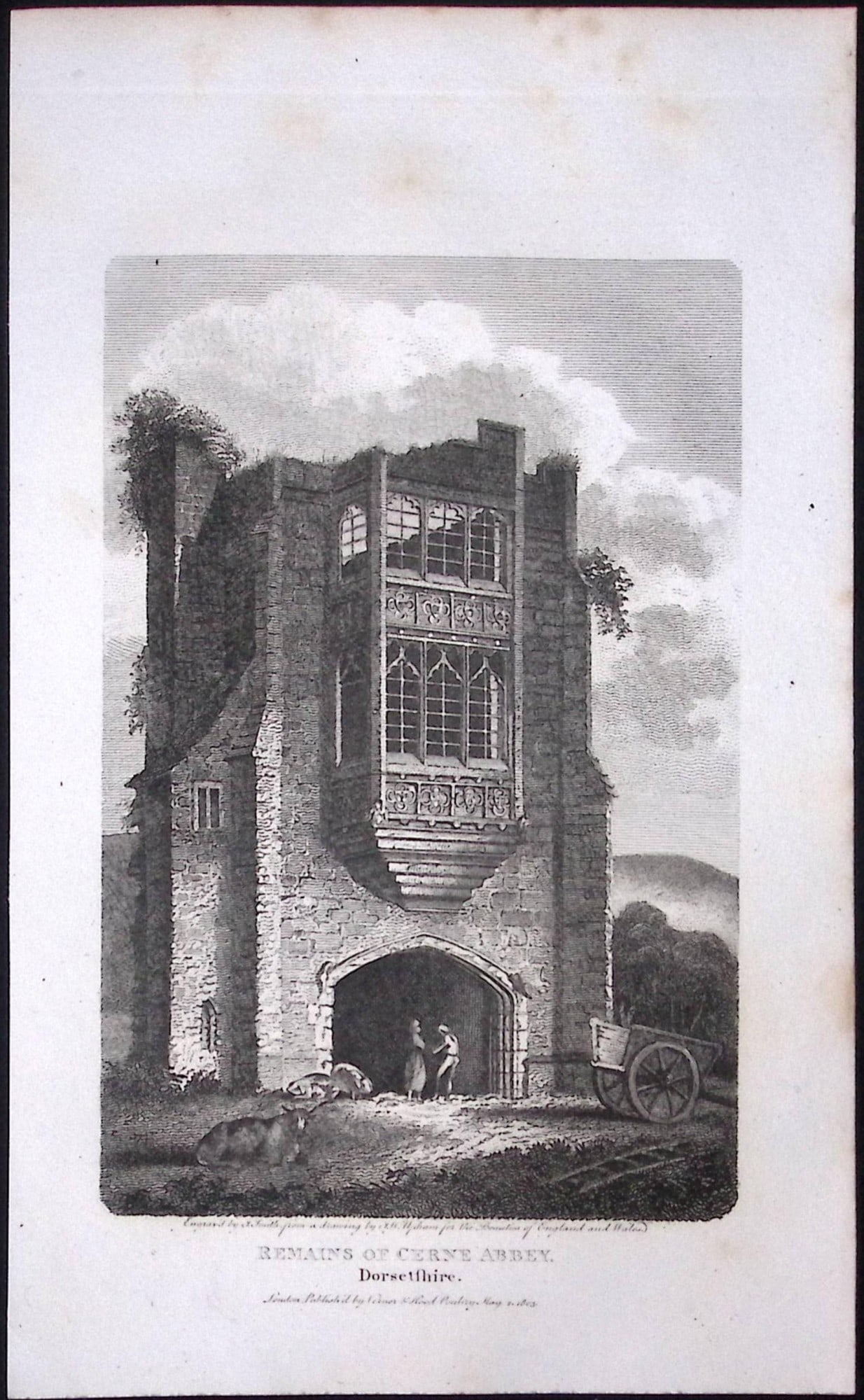 Cerne Abbey Dorsetshire Antique 223 Years-Old Georgian Steel-Engraving-180: Title: Cerne Abbey Dorsetshire Antique 223 Years-Old Georgian Steel-Engraving-180 Description: This Dorsetshire Georgian Antique Print Was Removed from a First Edition of. The Beauties of Engla
