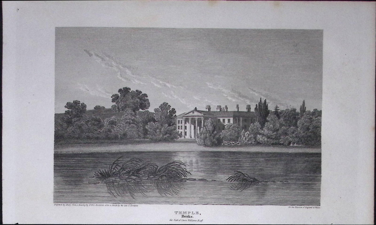 Temple House Berkshire Antique 226 Years-Old Georgian Steel-Engraving-444: Title: Temple House Berkshire Antique 226 Years-Old Georgian Steel-Engraving-444 Description: This Georgian Antique Print Was Removed from a First Edition of. The Beauties of England and Wales