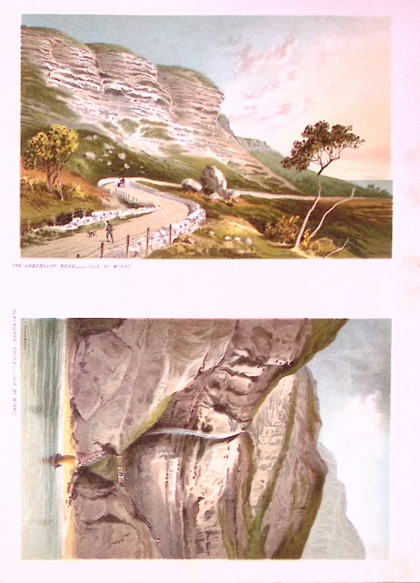 Isle of Wight Blackgang Chine &The Underground Road Victorian Antique Double Print-50: Title: Isle of Wight Blackgang Chine &The Underground Road Victorian Antique Double Print-50 Description: This Antique Illustration Has Been Removed from a First Edition of. English Scenery