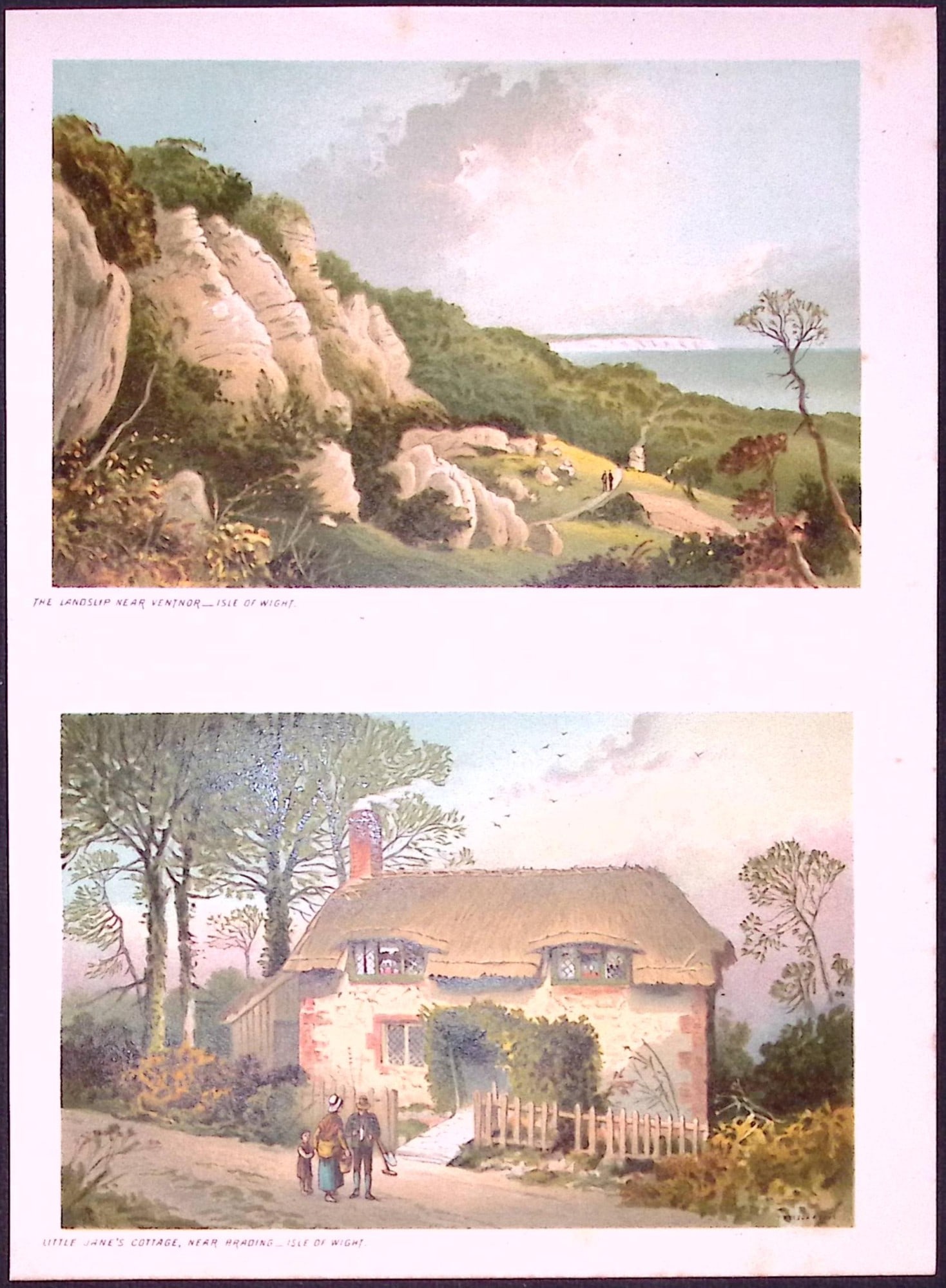 Isle of Wight Little Jane’s Cottage & The Landship Victorian Antique Double Print-54: Title: Isle of Wight Little Jane’s Cottage & The Landship Victorian Antique Double Print-54 Description: This Antique Illustration Has Been Removed from a First Edition of. Engl