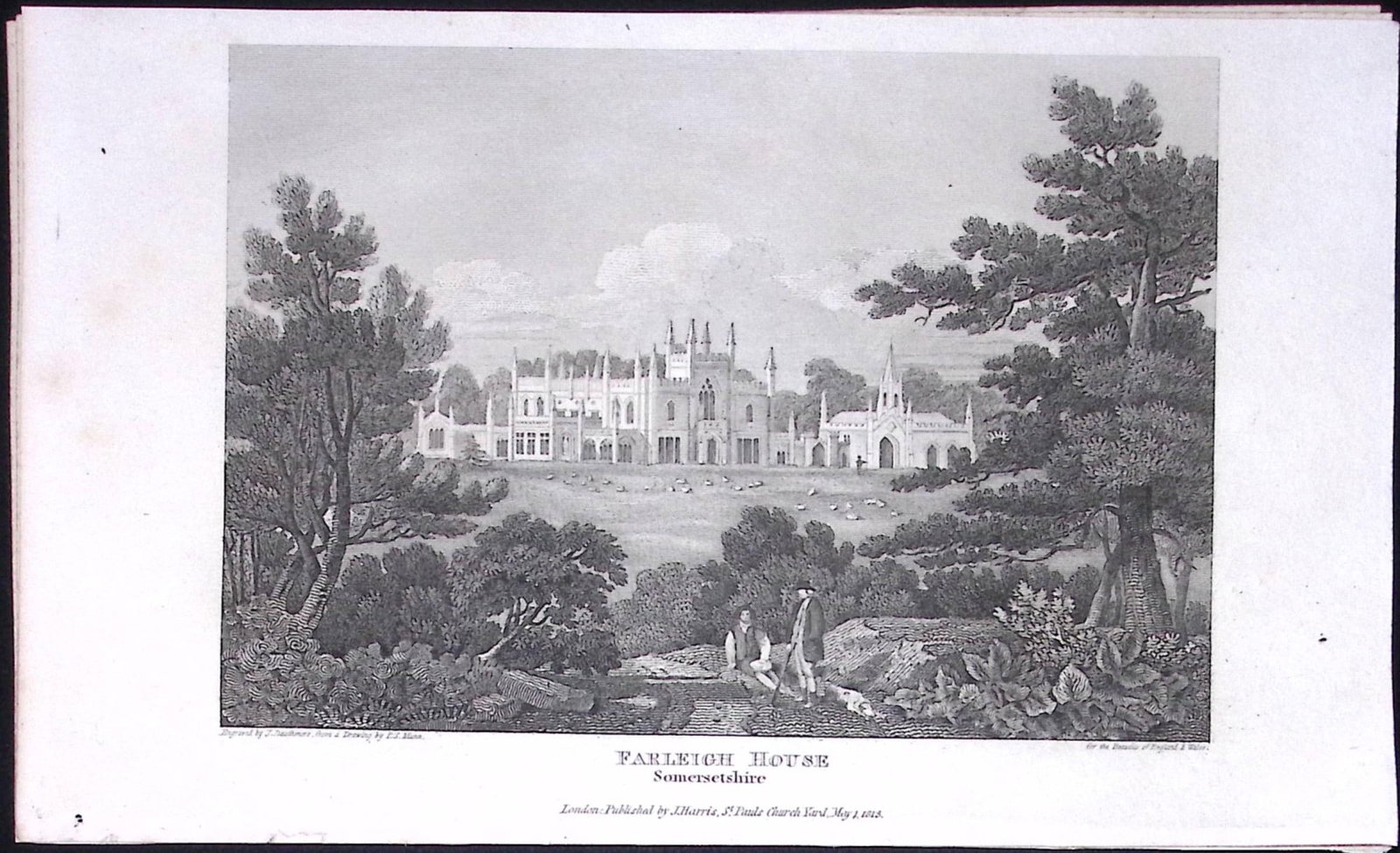 Farleigh House Somerset Antique 212 Years-Old Georgian Steel-Engraving-170: Title: Farleigh House Somerset Antique 212 Years-Old Georgian Steel-Engraving-170 Description: This Somerset Georgian Antique Print Was Removed from a First Edition of. The Beauties of England