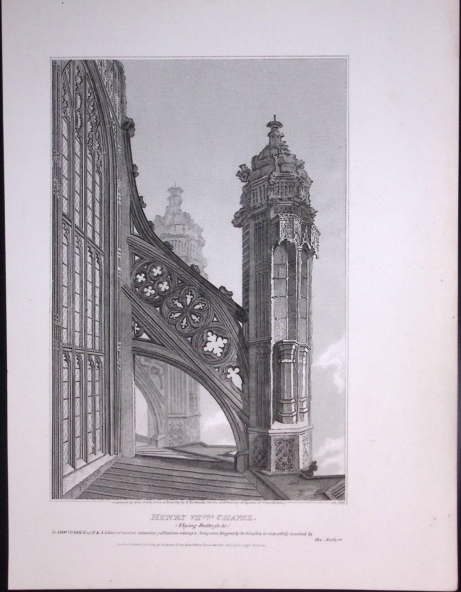 Henry VII Chapel Westminster Abbey 190 Years-Old John Britton Antique Steel Engraving-302: Title: Henry VII Chapel Westminster Abbey 190 Years-Old John Britton Antique Steel Engraving-302 Description: This 191 Years-Old Steel Gilt-Edged Engraved Plate Has Been Removed from an Antique