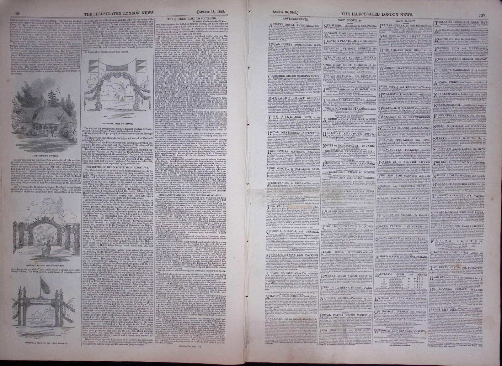 Queen Victoria Royal Tour of Ireland Antique 177-Year-Old Newspaper-15 - 5