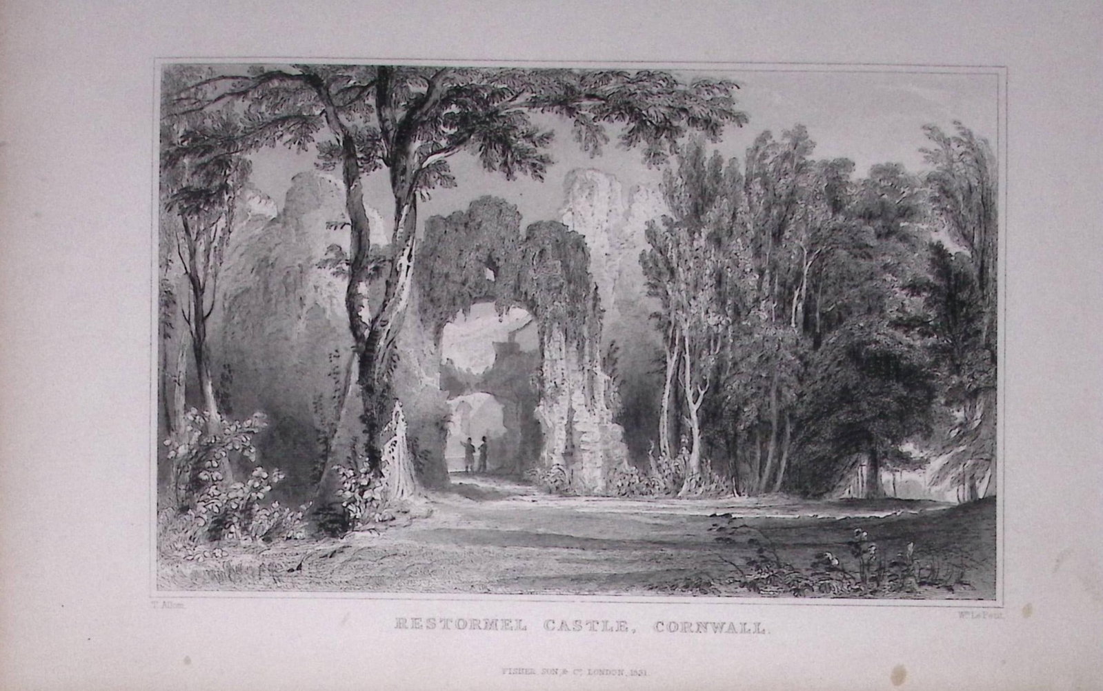 Cornwall Lostwithiel Restormel Castle Antique 193 Years-Old Steel-Engraving-36: Title: Cornwall Lostwithiel Restormel Castle Antique 193 Years-Old Steel-Engraving-36 Description: This Antique Steel Engraving Was Removed from a 193-Year-Old Edition of. Devon and Cornwall Il
